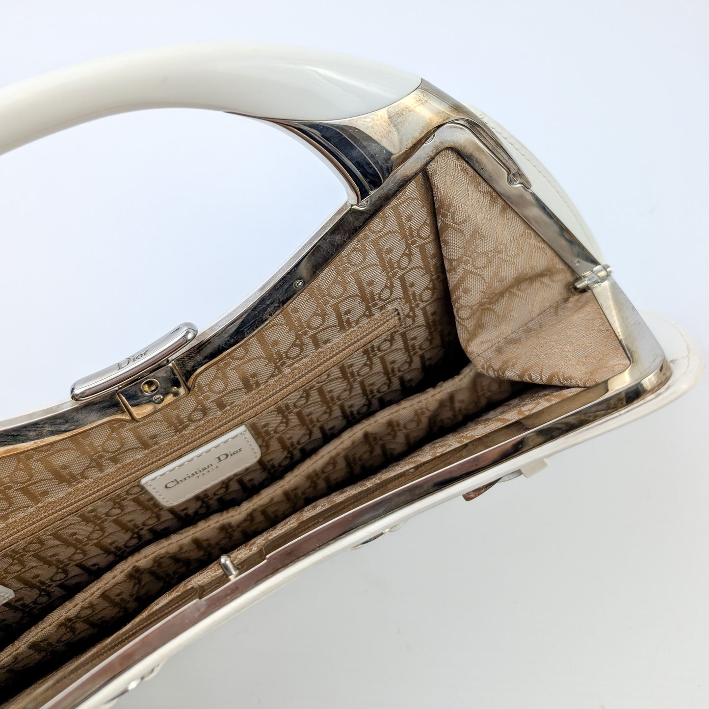 Dior Bondage handbag in white leather by Galliano - A/W 2003