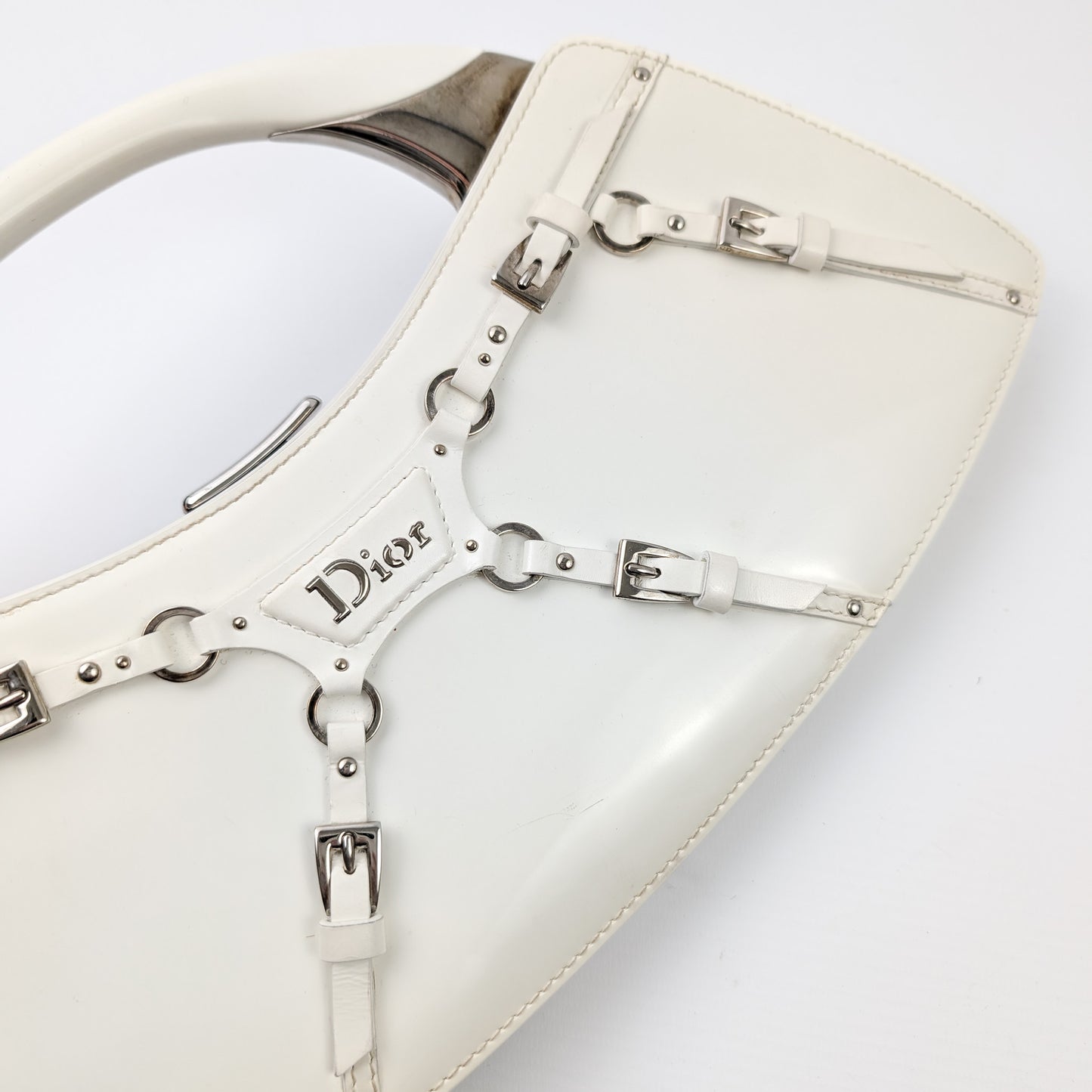 Dior Bondage handbag in white leather by Galliano - A/W 2003