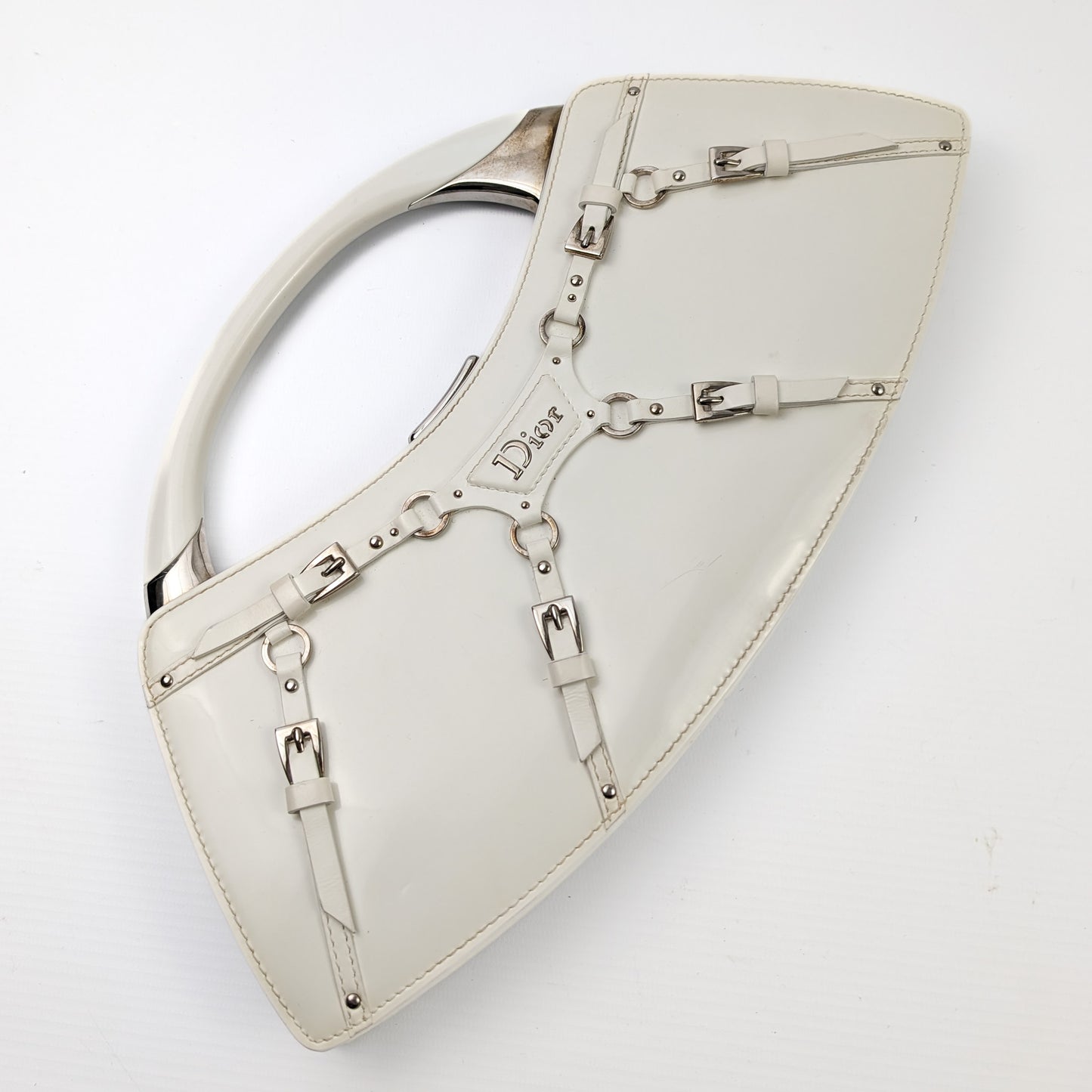 Dior Bondage handbag in white leather by Galliano - A/W 2003