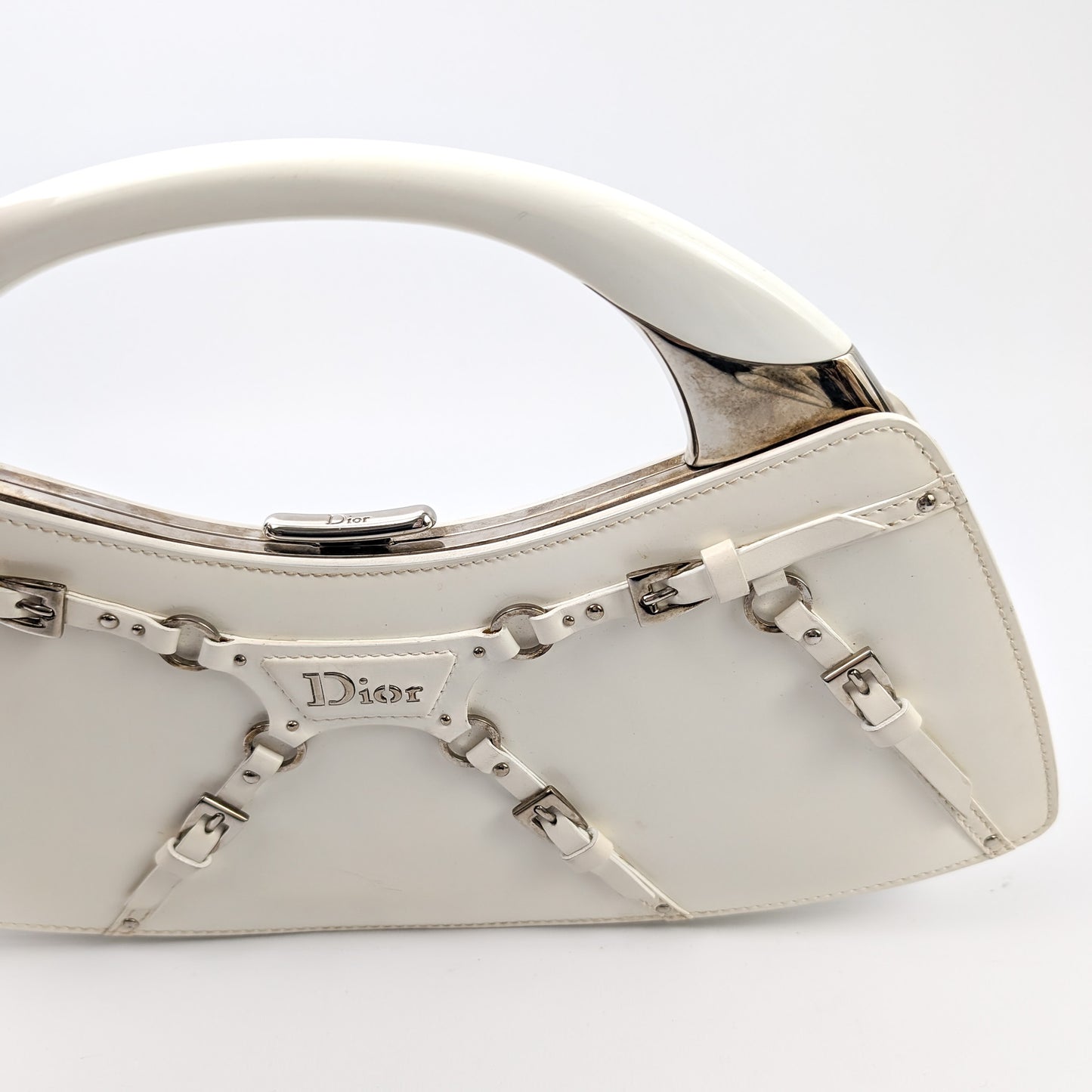 Dior Bondage handbag in white leather by Galliano - A/W 2003
