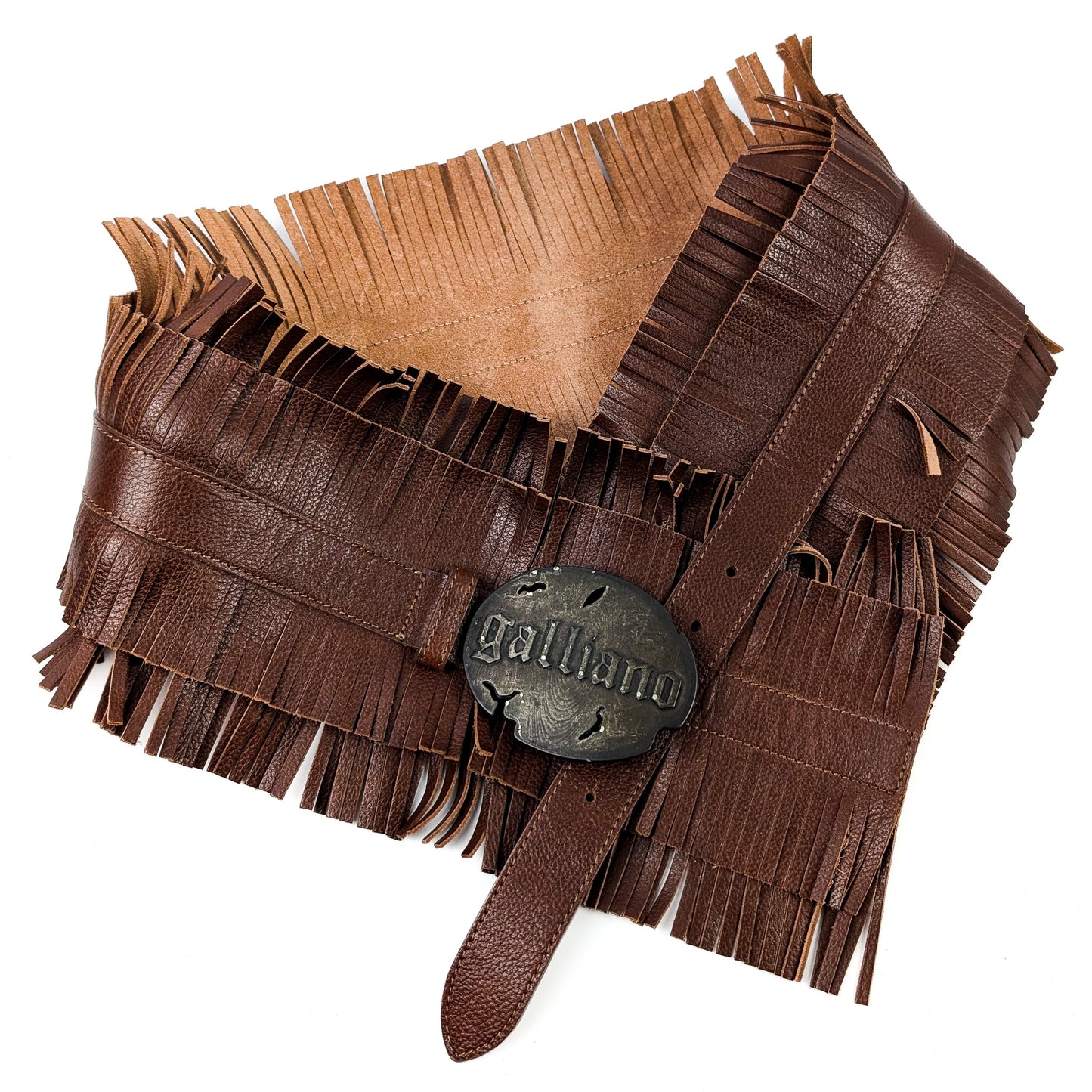 Galliano fringed belt