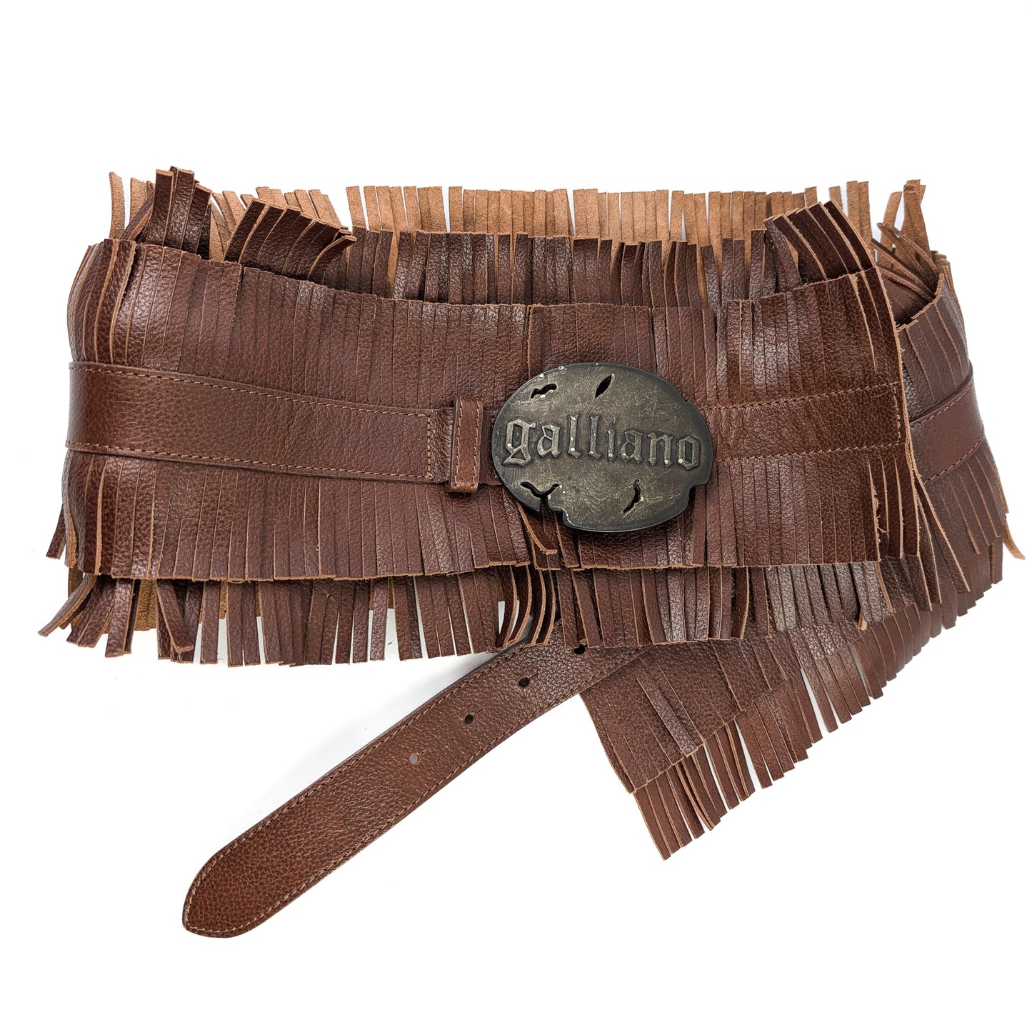 Galliano fringed belt