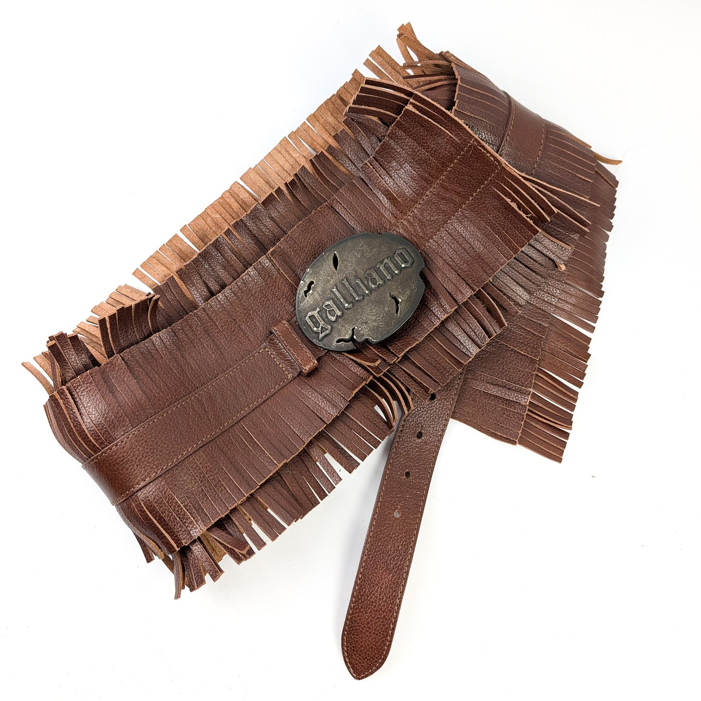 Galliano fringed belt