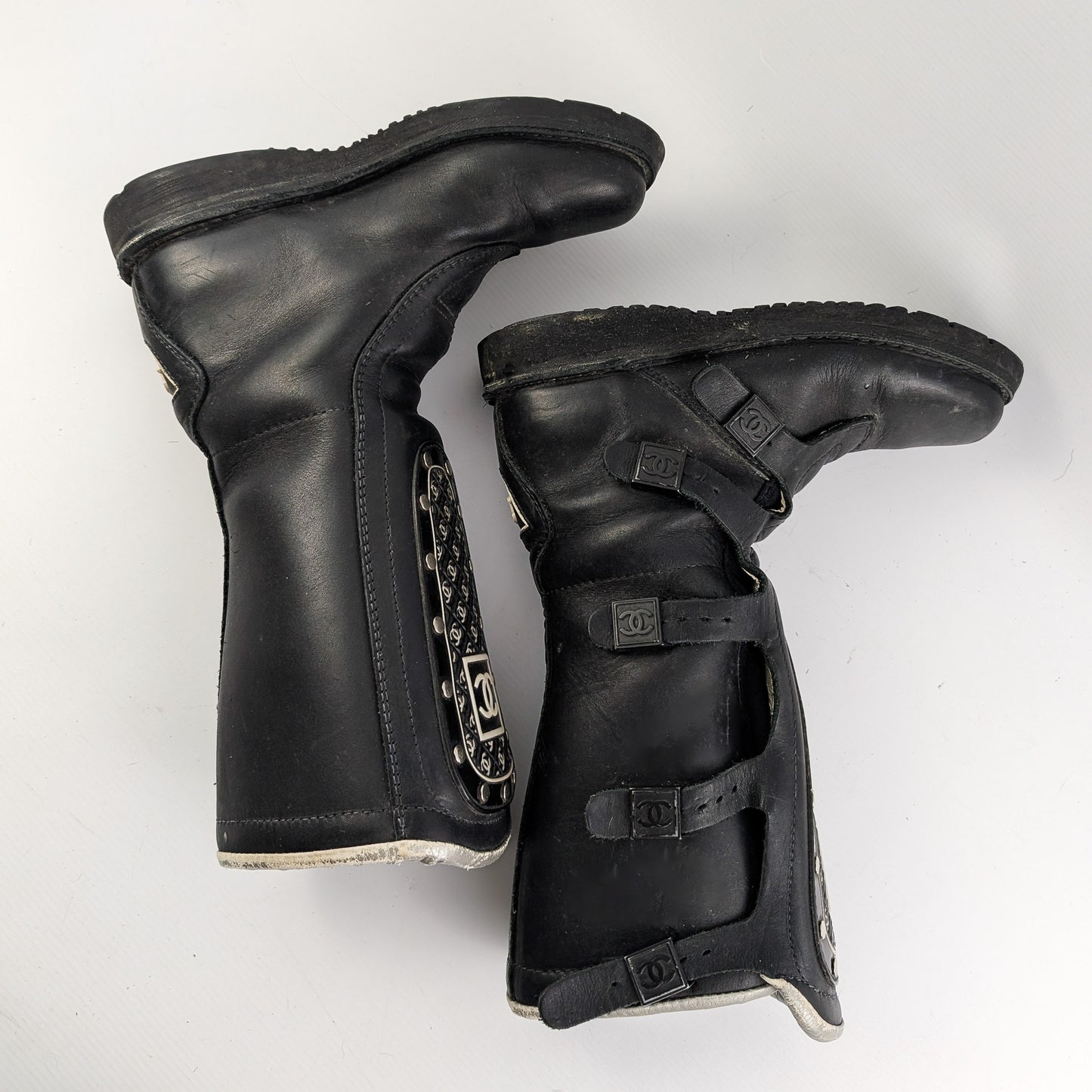Chanel Winter 2003 Biker Boots - EU40|UK7|US9