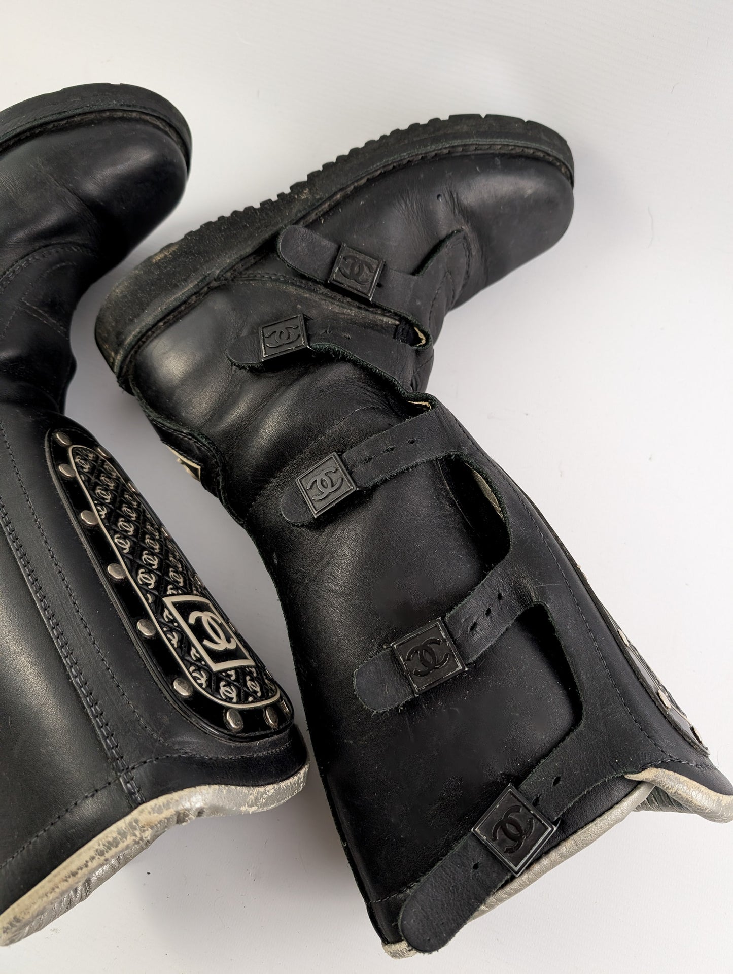 Chanel Winter 2003 Biker Boots - EU40|UK7|US9