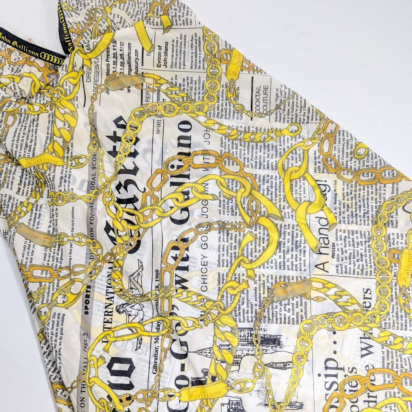 John Galliano "newspaper" dress