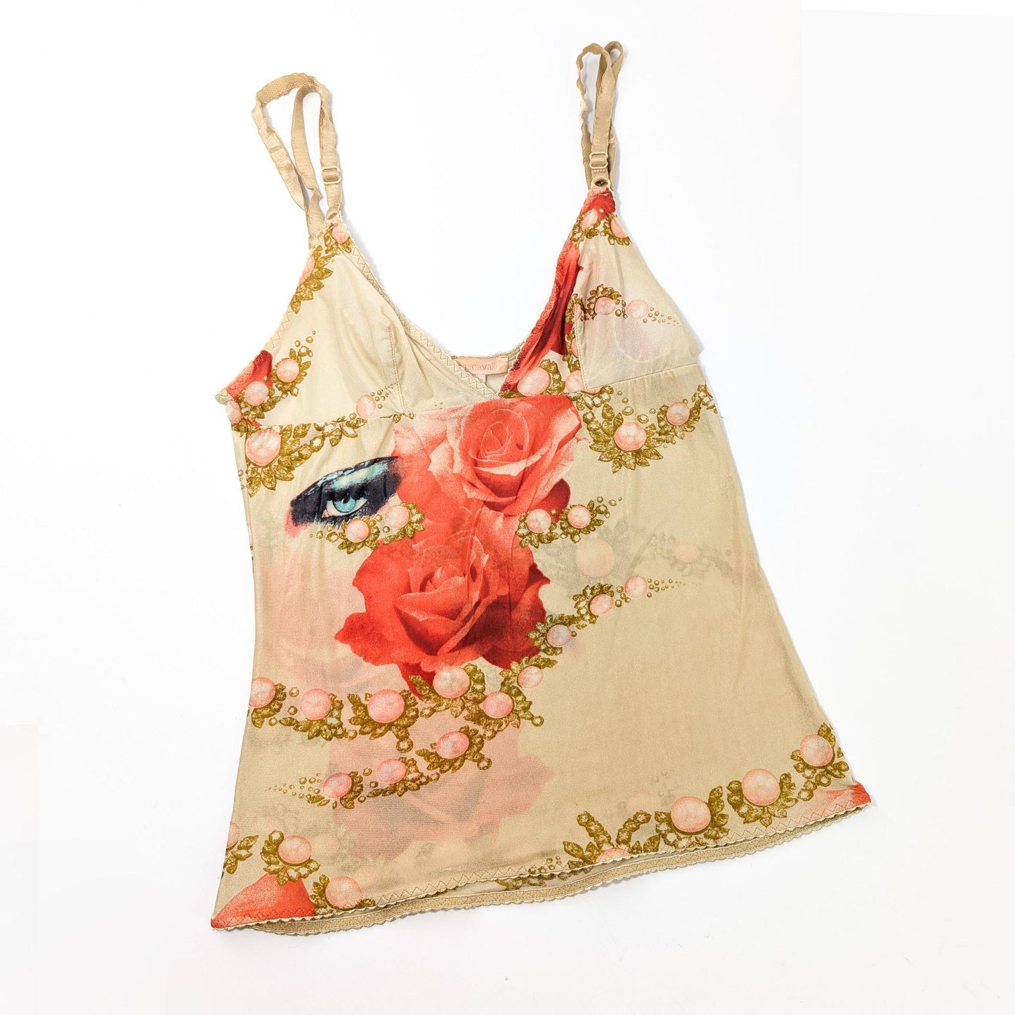 Roberto Cavalli face Elizabeth Taylor mesh top - S/S 2001