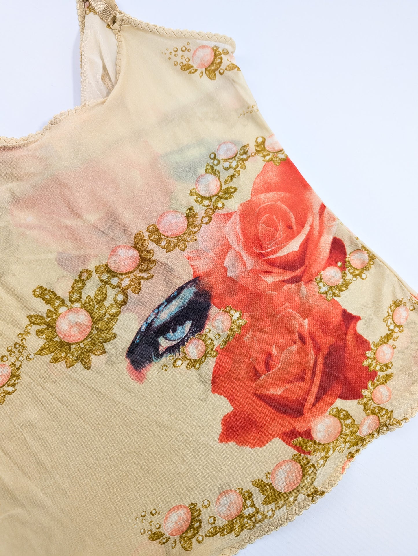 Roberto Cavalli face Elizabeth Taylor mesh top - S/S 2001
