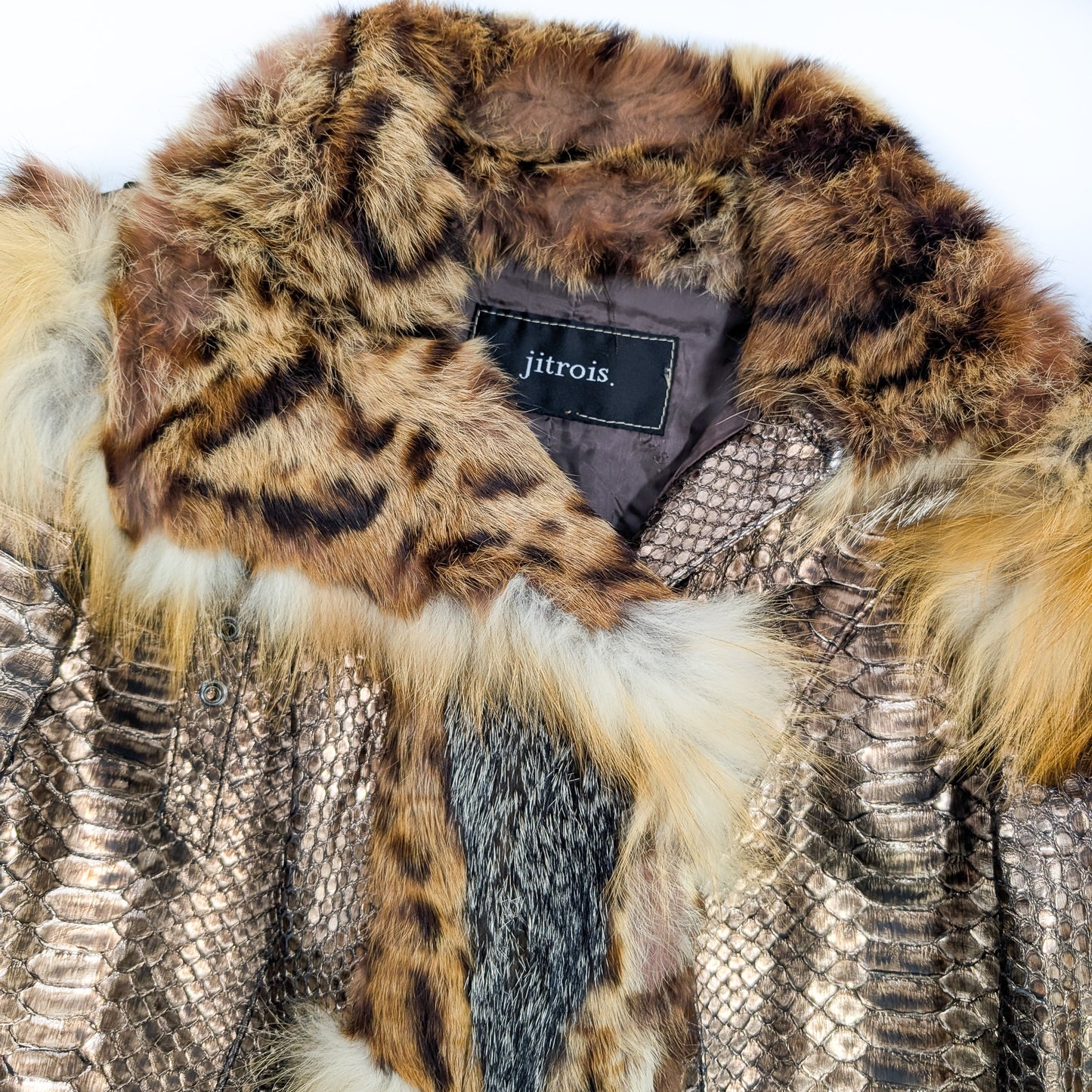 Jitrois fur and exotic leather jacket