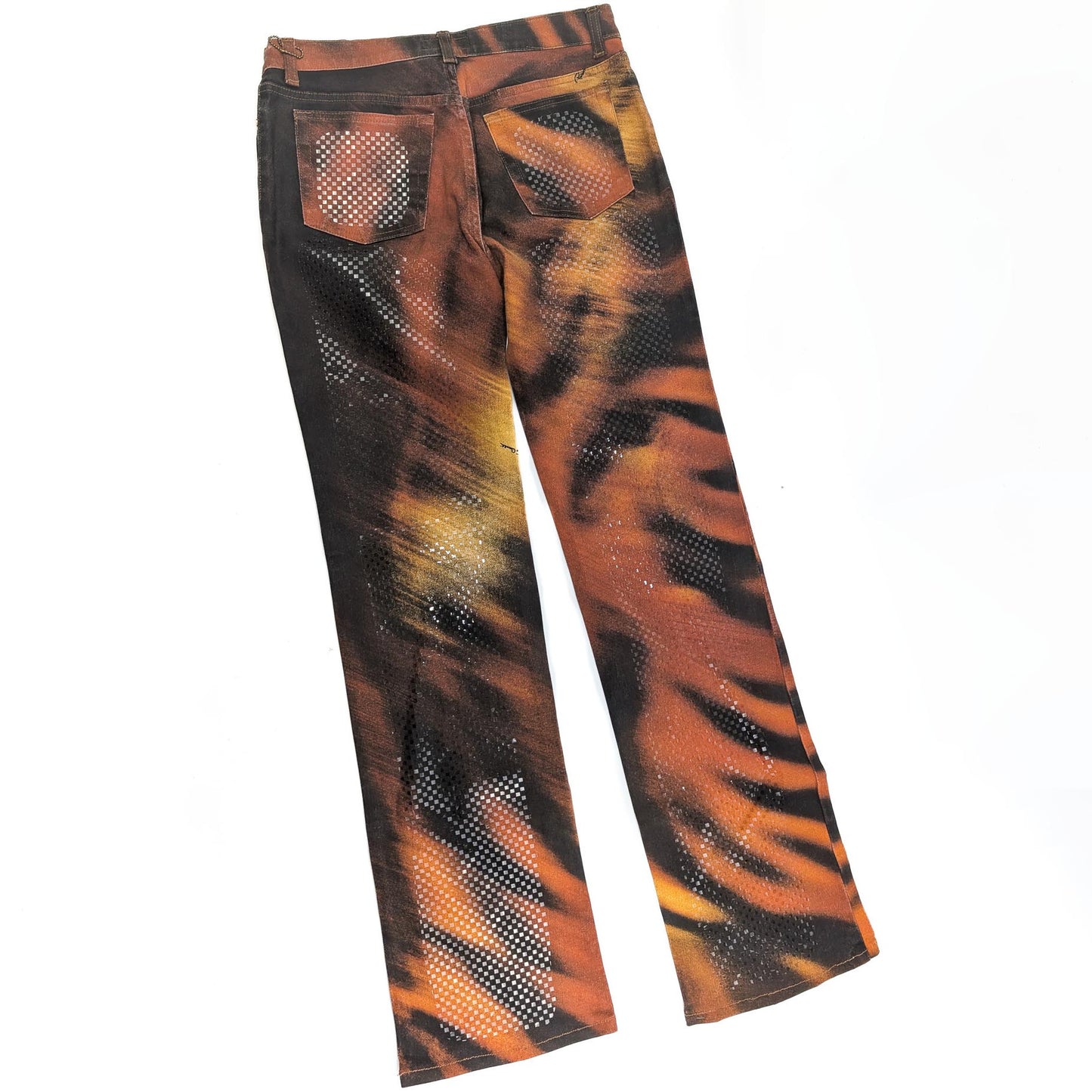 Roberto Cavalli jeans pants orange tiger print - M