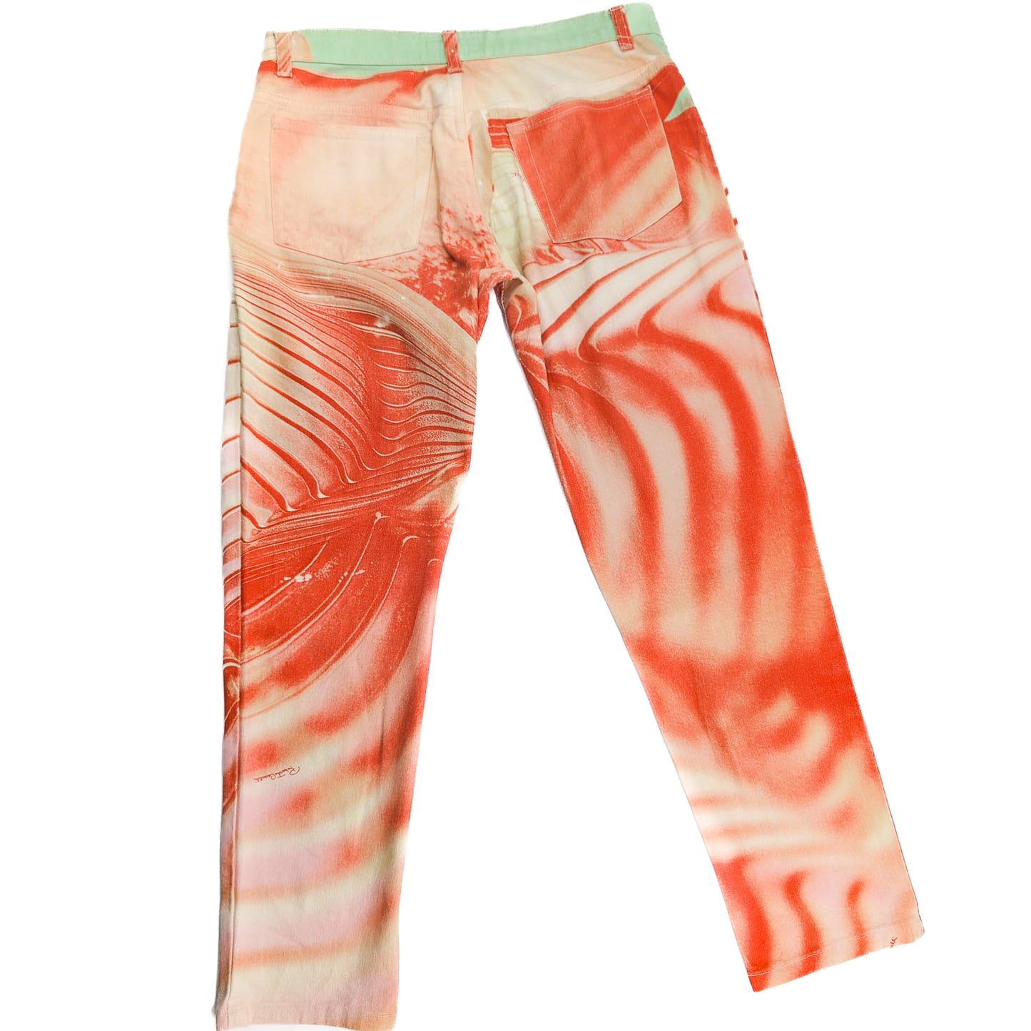 Roberto Cavalli Orange Abstract Print Capri Pants - M/L