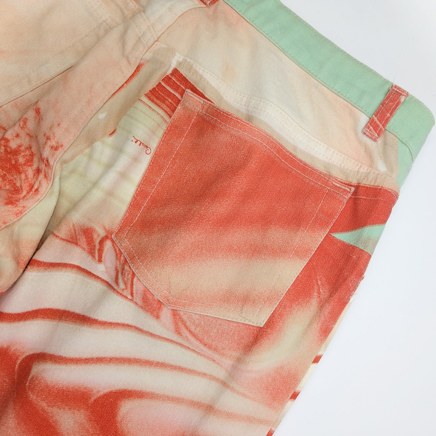 Roberto Cavalli Orange Abstract Print Capri Pants - M/L