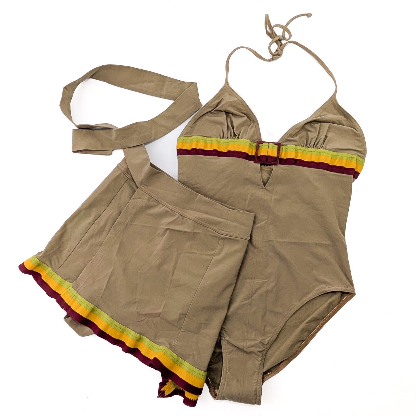 Dior by Galliano Rasta one-piece swimsuit and pareo