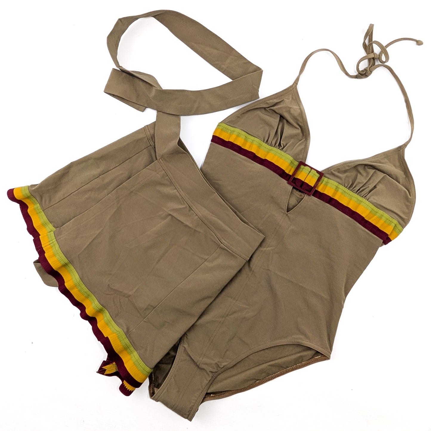 Dior by Galliano Rasta one-piece swimsuit and pareo