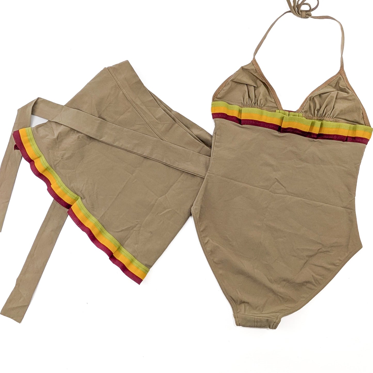 Dior by Galliano Rasta one-piece swimsuit and pareo