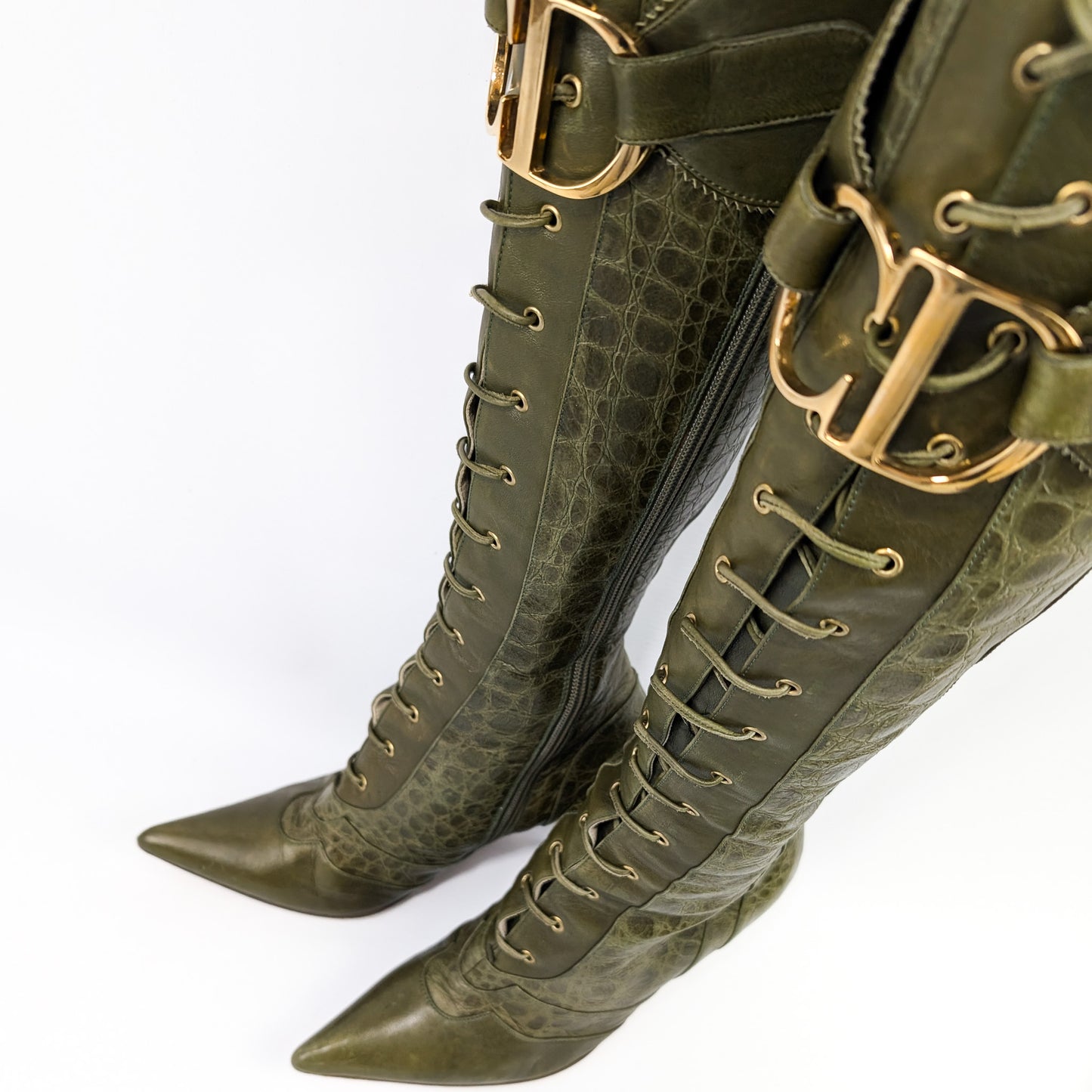 Dior by Galliano Fall 2000 Buckle Boots - EU39|UK6|US8