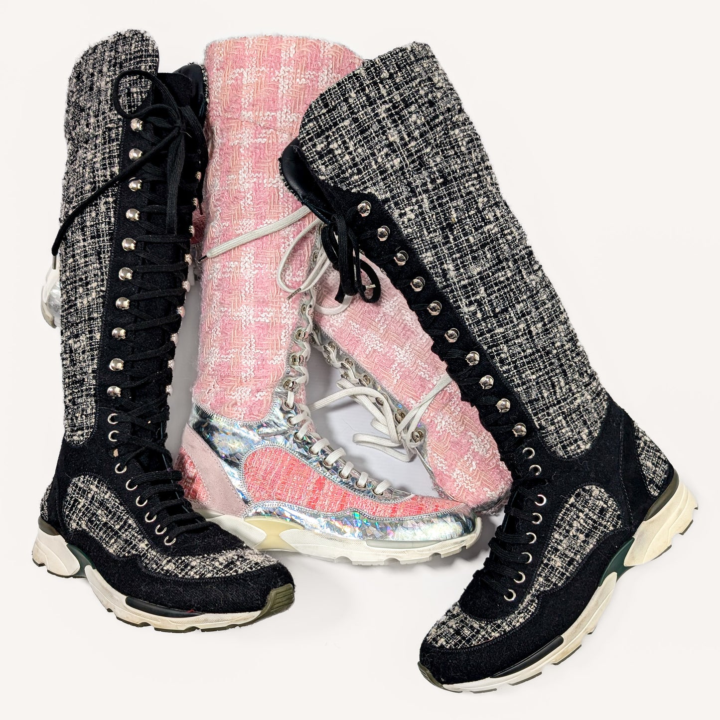 Chanel tweed sport boots F/W 2015 - EU39|UK6|US8