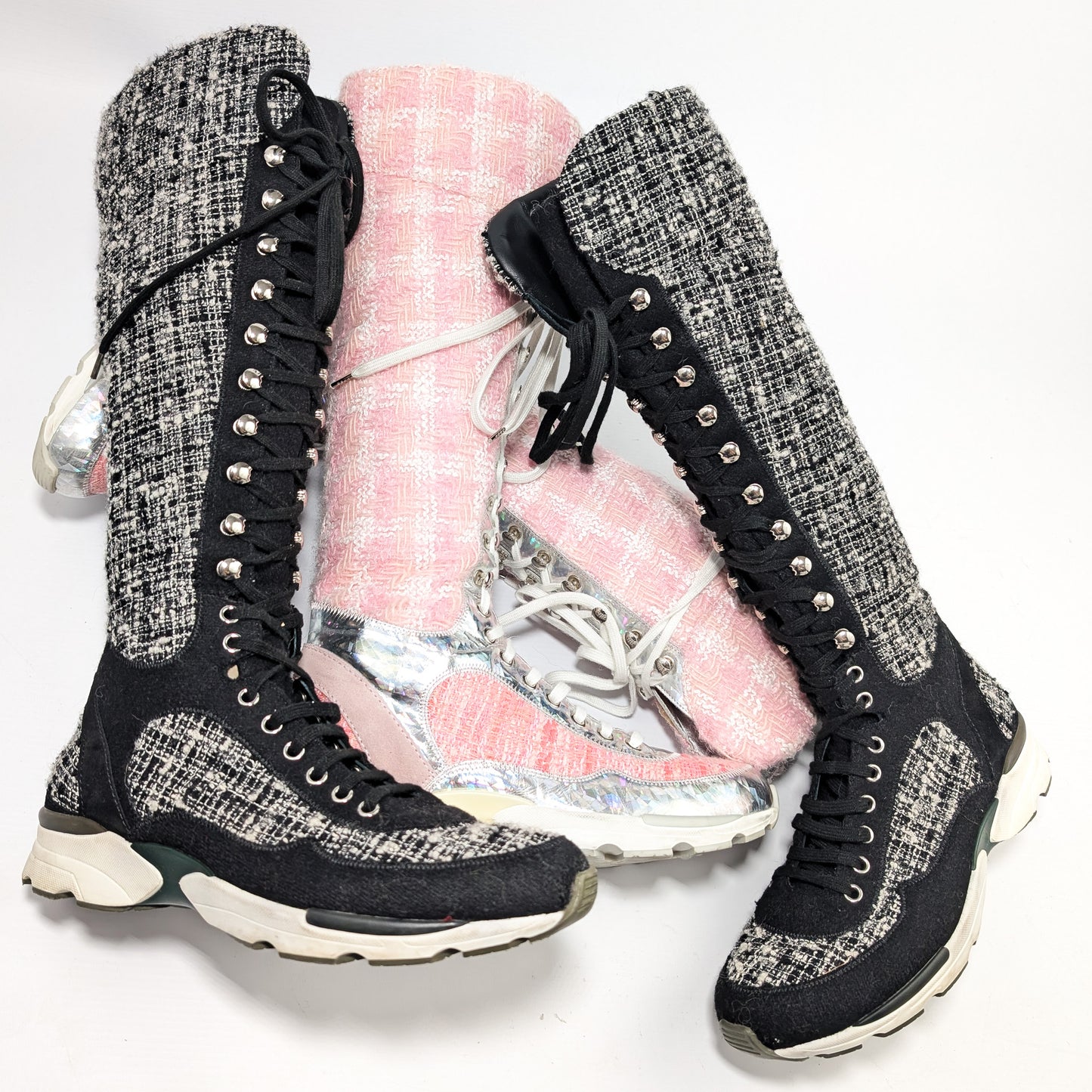 Chanel tweed sport boots F/W 2015 - EU39|UK6|US8