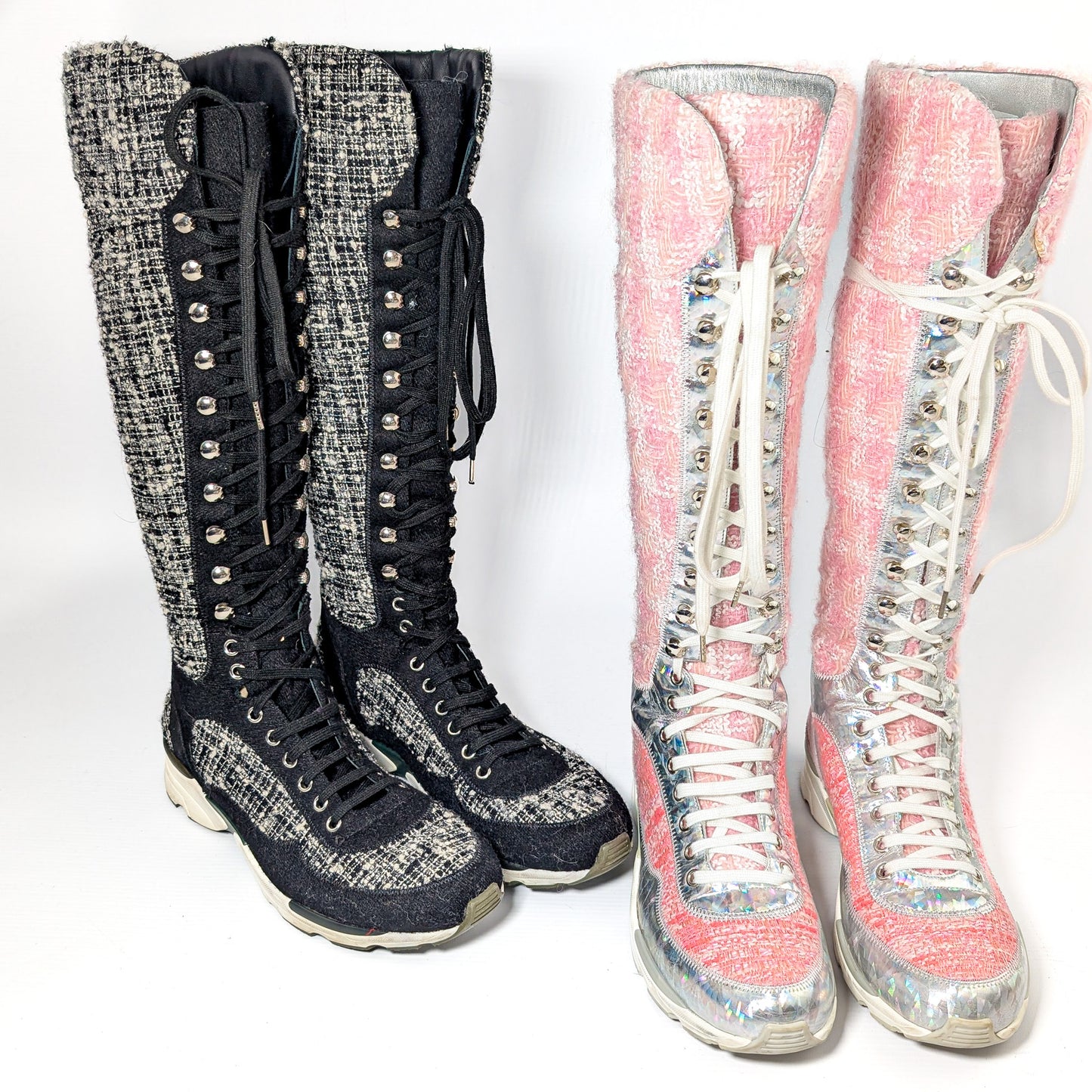 Chanel tweed sport boots F/W 2015 - EU39|UK6|US8