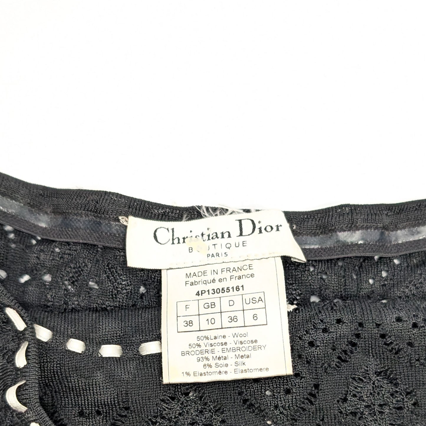 Black embroidered Dior headband by Galliano