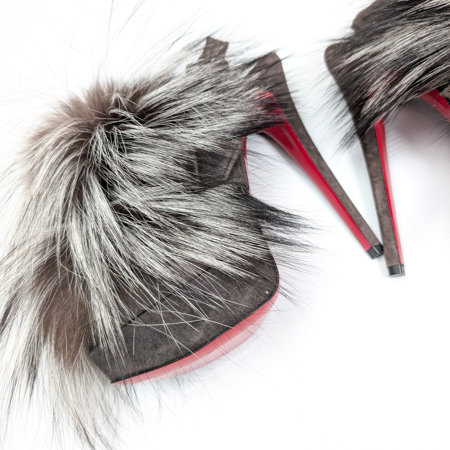 Christian Louboutin fur slingback - EU37|4UK|6US