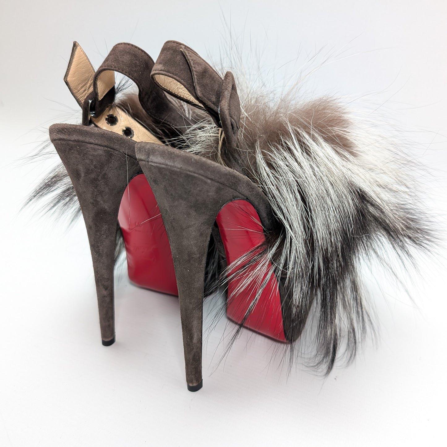 Christian Louboutin fur slingback - EU37|4UK|6US