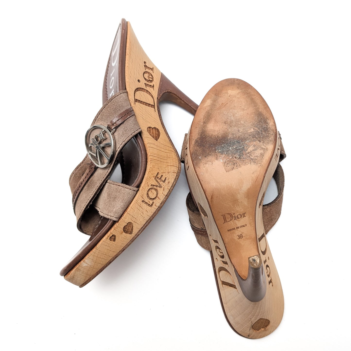 Dior mules by Galliano "Peace and Love" 2005 - EU39|UK6|US8