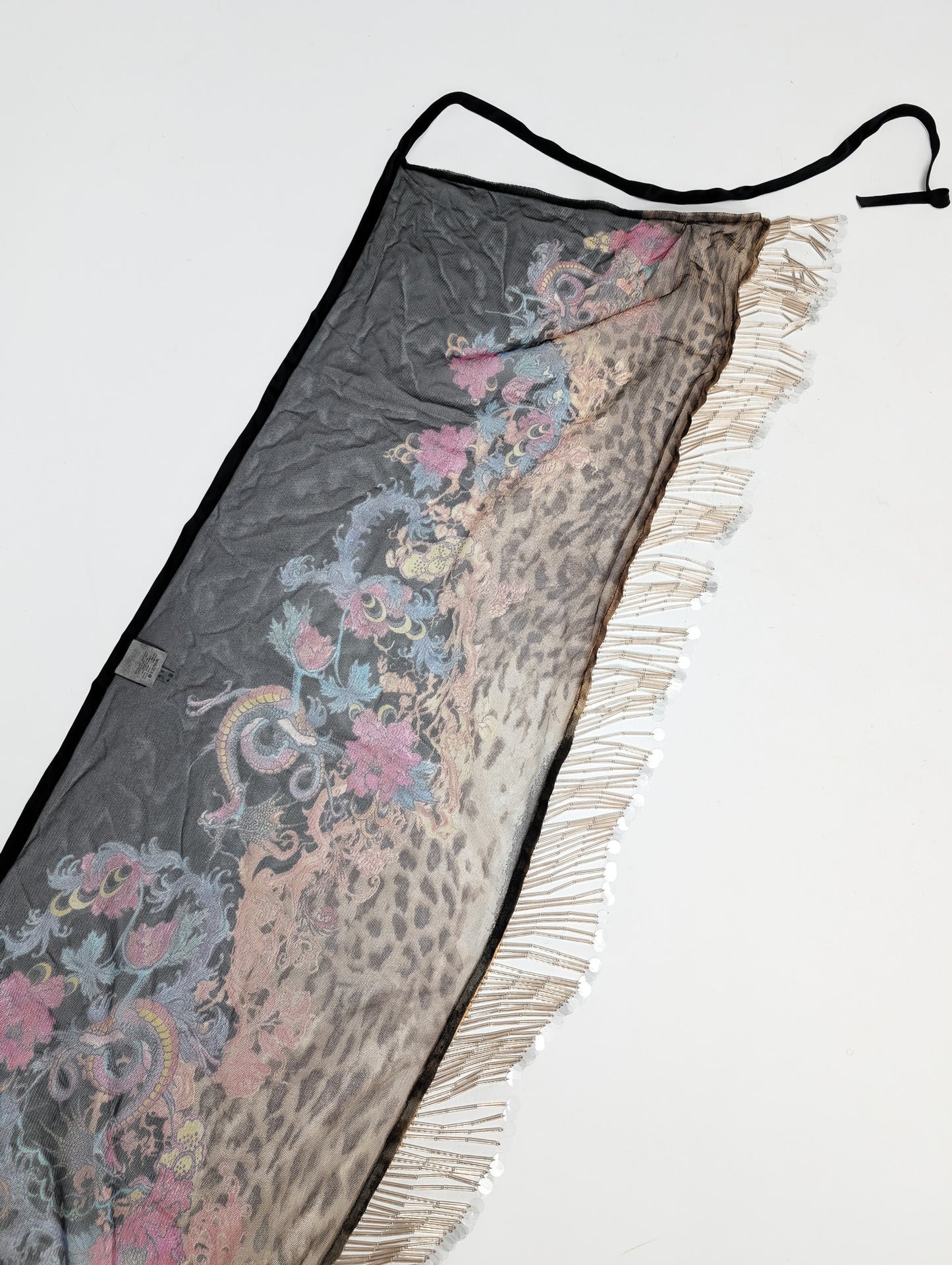 Roberto Cavalli mesh and pearl skirt