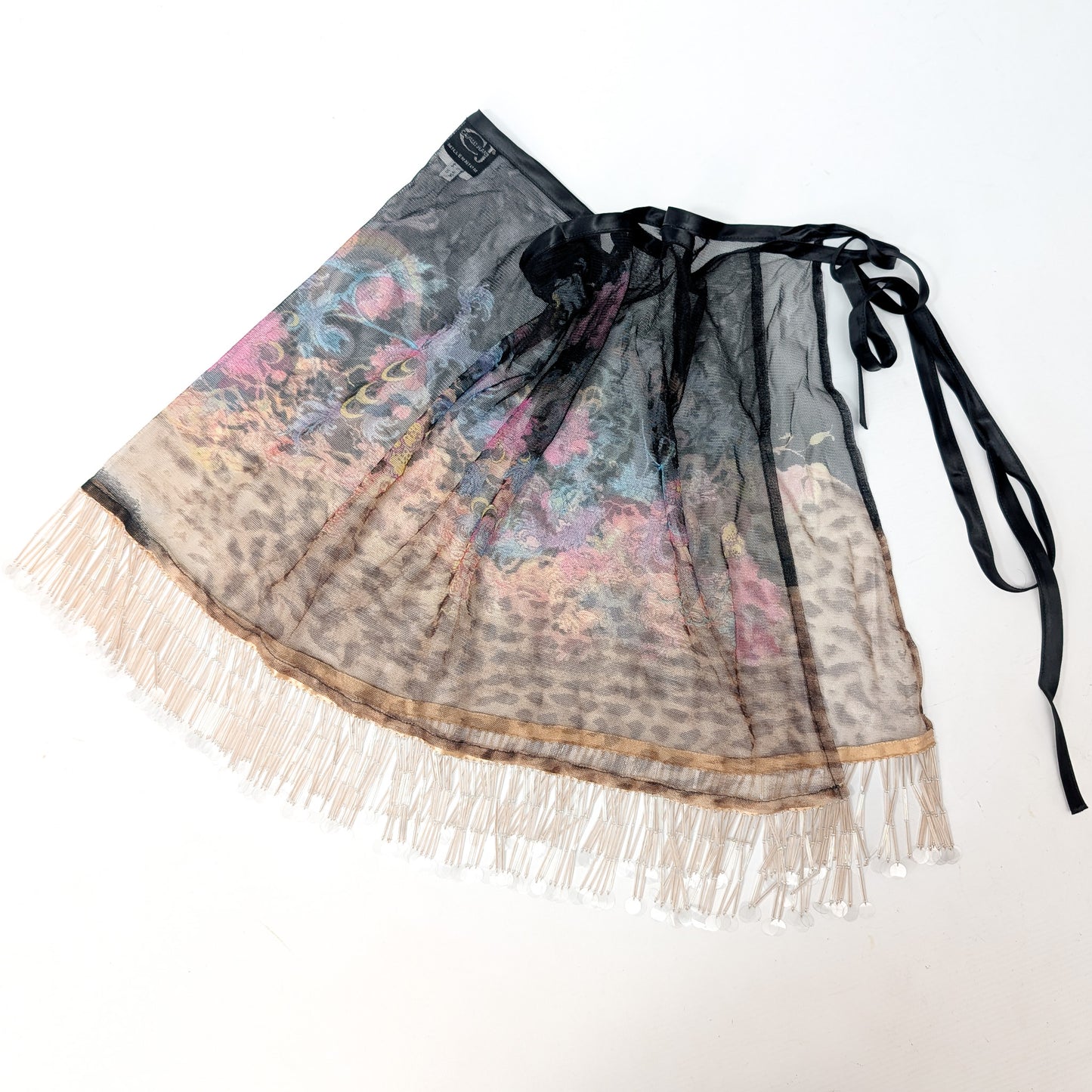 Roberto Cavalli mesh and pearl skirt