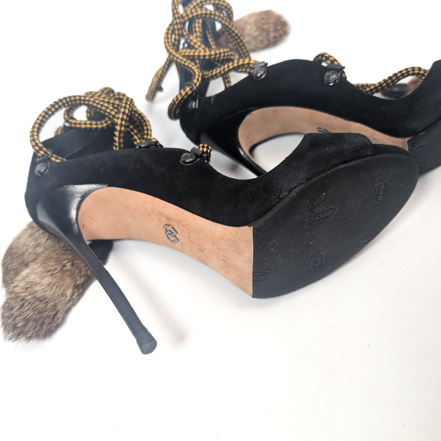 Dsquared2 Riri fur sandals - EU40|UK7|US9