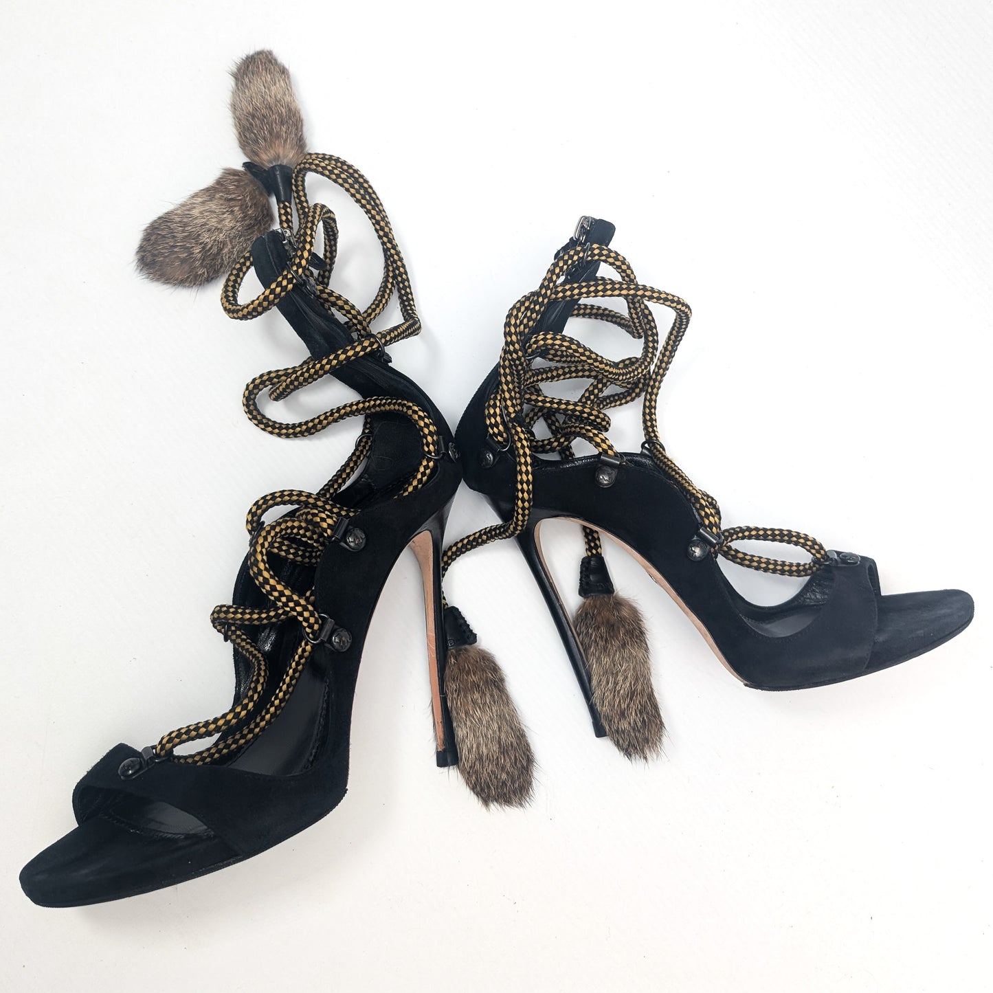 Dsquared2 Riri fur sandals - EU40|UK7|US9