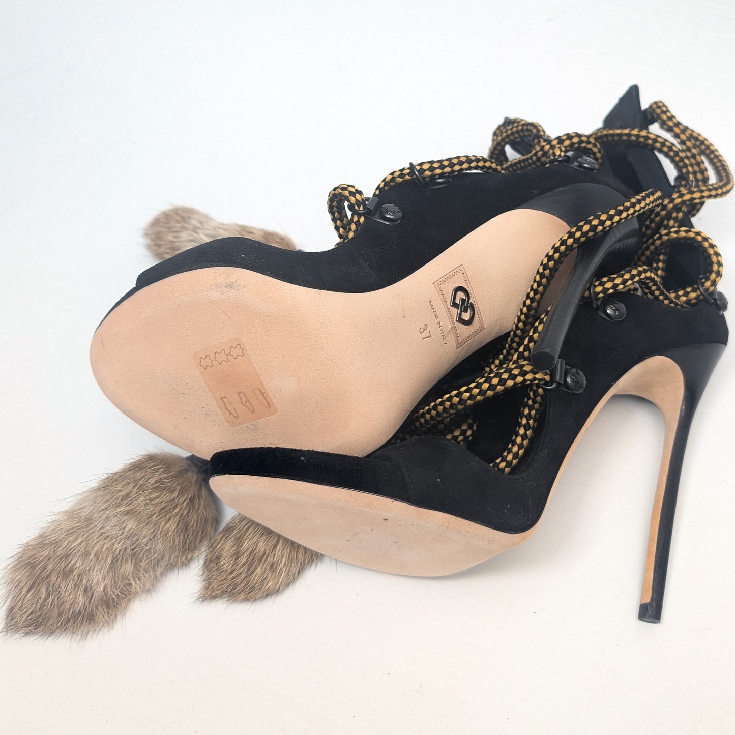 Dsquared2 Riri fur sandals F/W2004- EU37|UK4|US6
