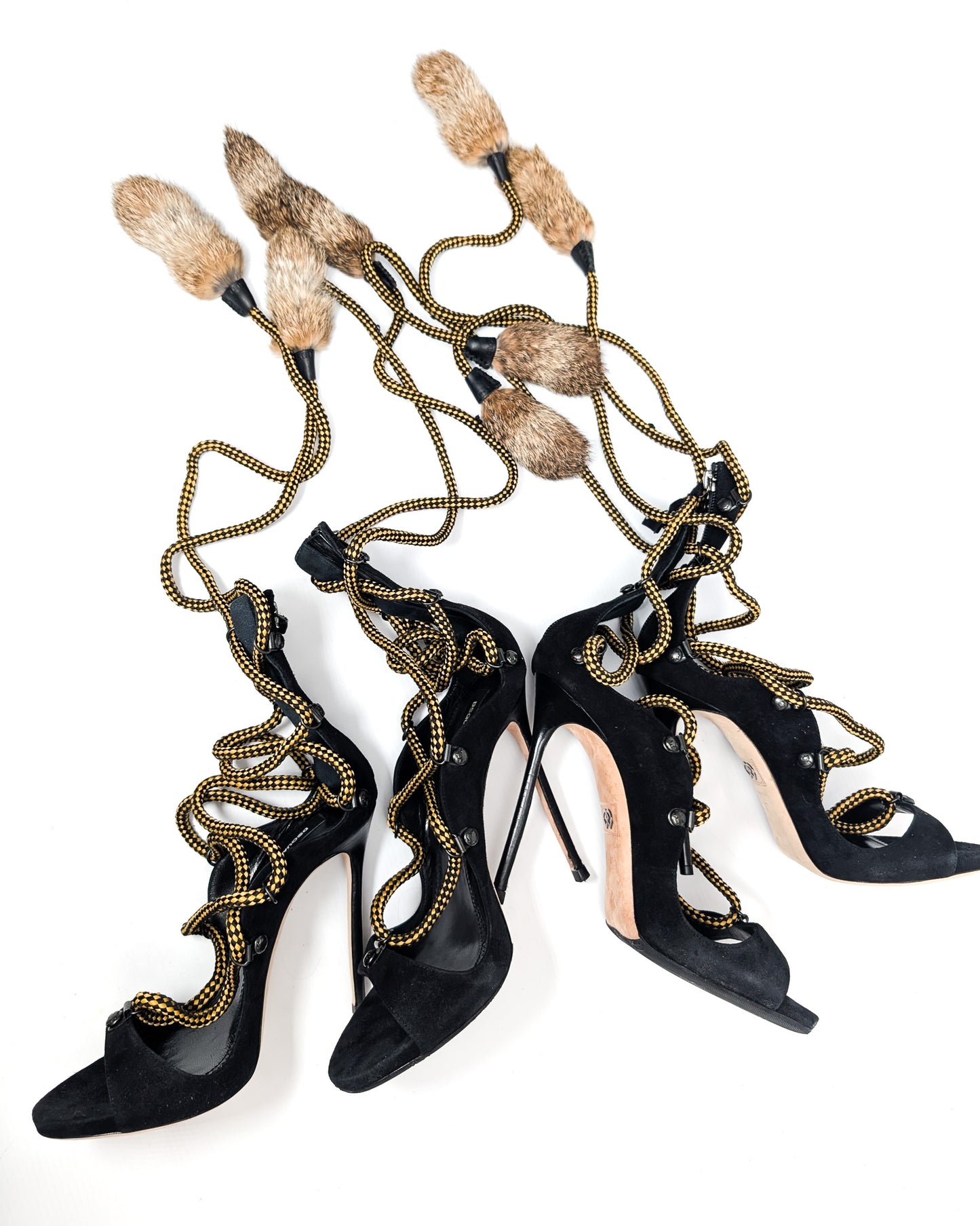 Dsquared2 Riri fur sandals F/W2004- EU37|UK4|US6
