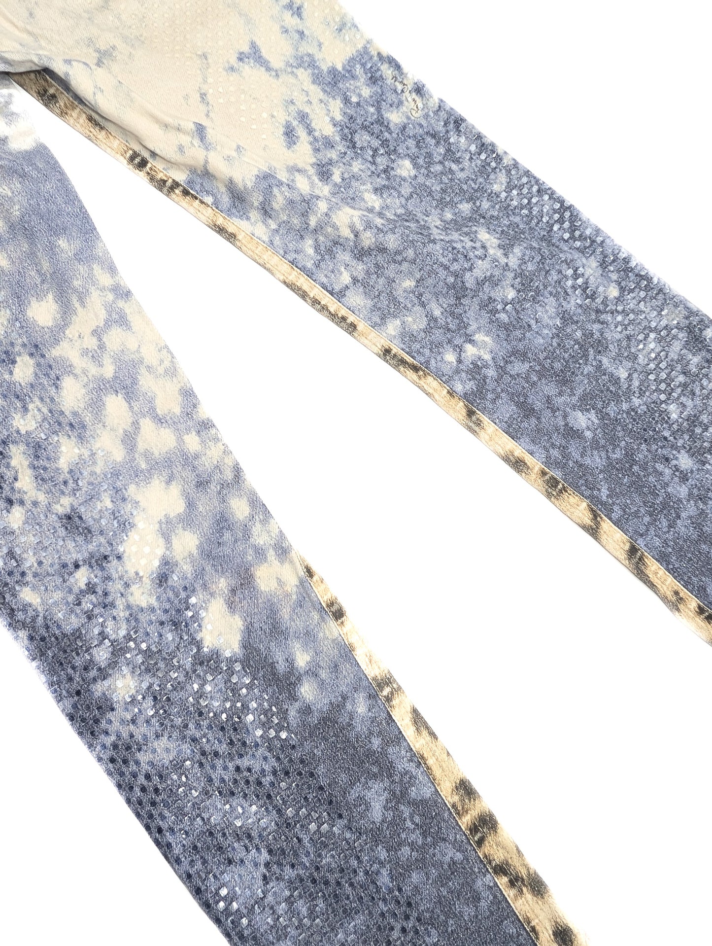 Cavalli leopard tie and dye jeans - M
