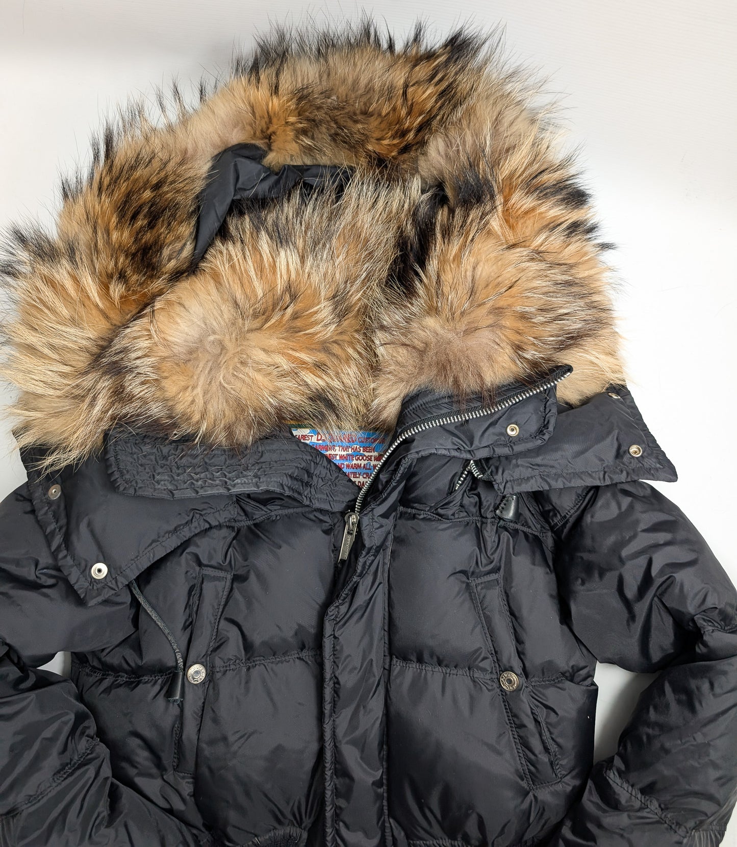 Dsquared2 short black fur puffer jacket