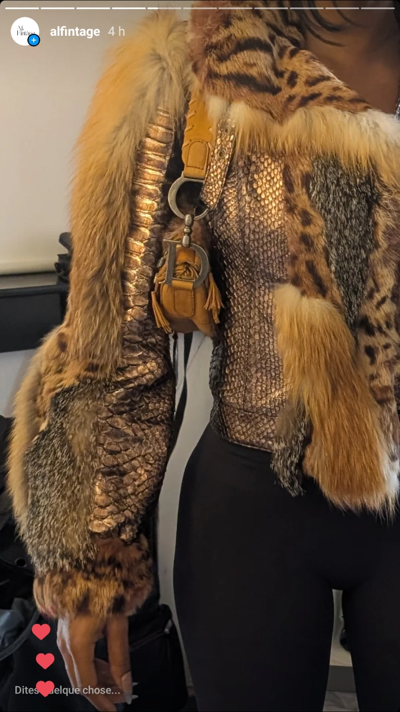 Jitrois fur and exotic leather jacket