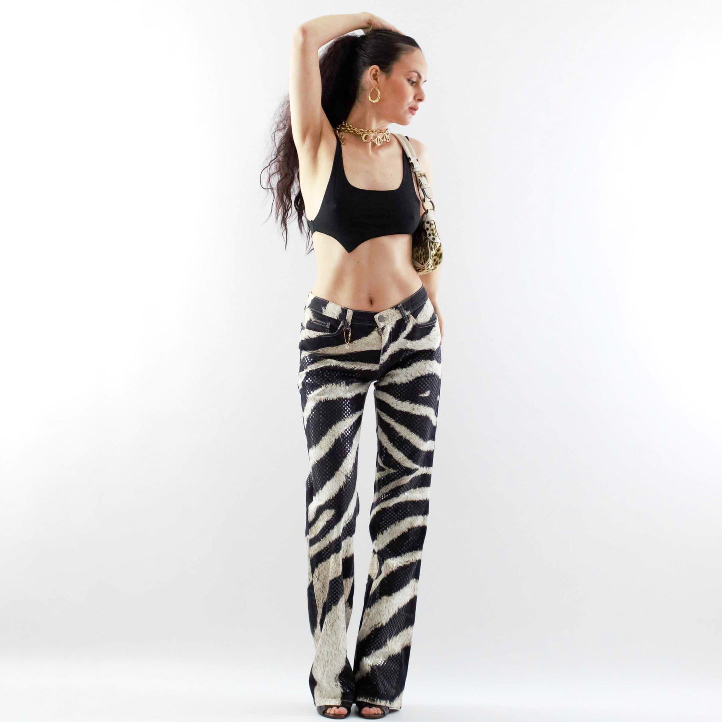 Roberto Cavalli Zebra Pattern Jeans - M