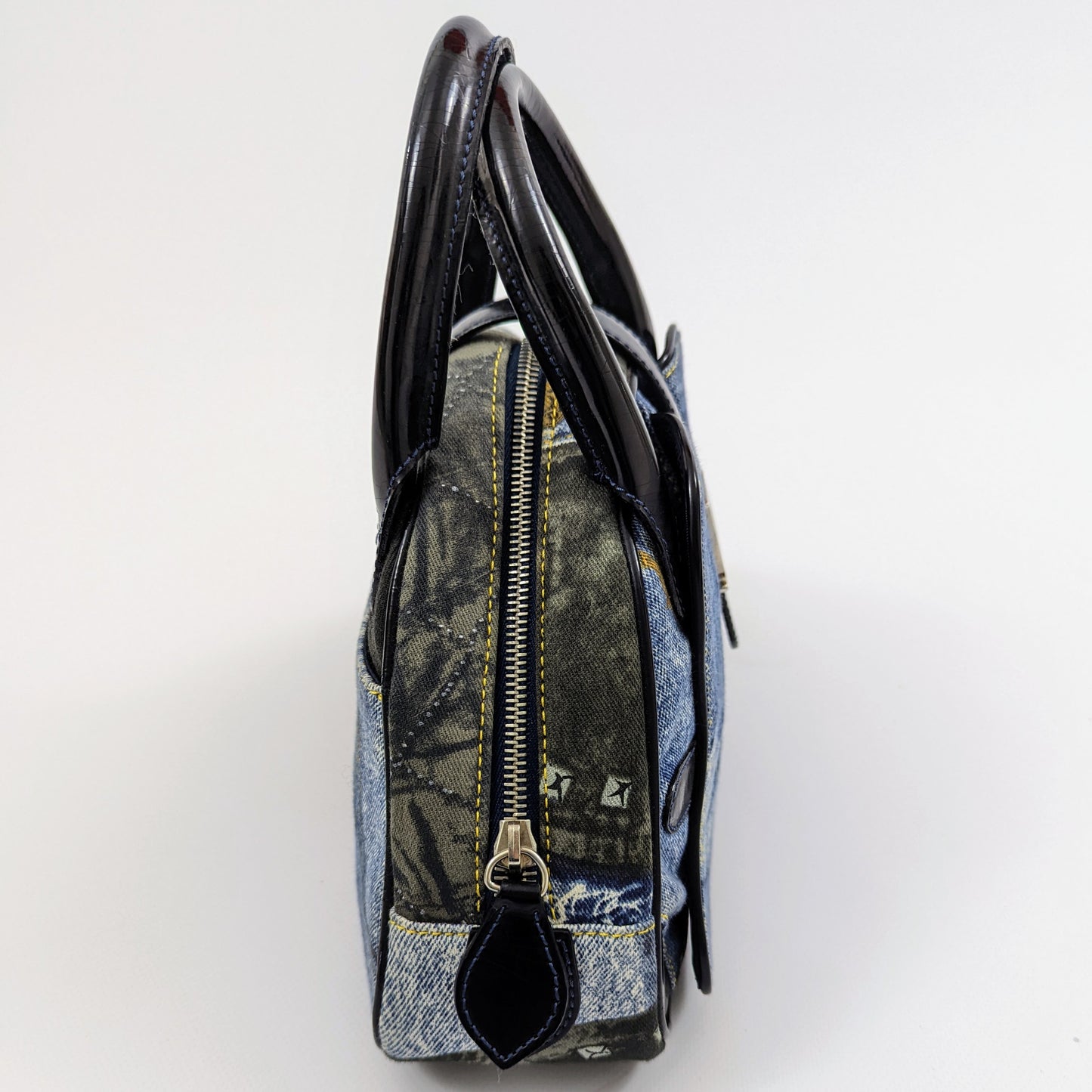 Mini Saddle Bowler Denim Dior bag by Galliano