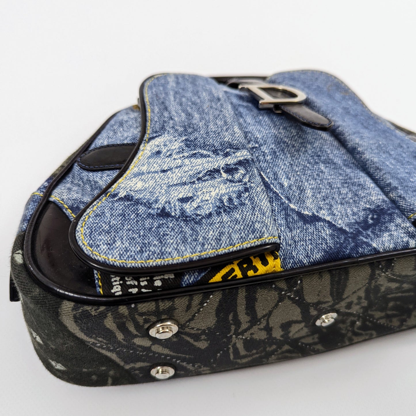 Mini Saddle Bowler Denim Dior bag by Galliano