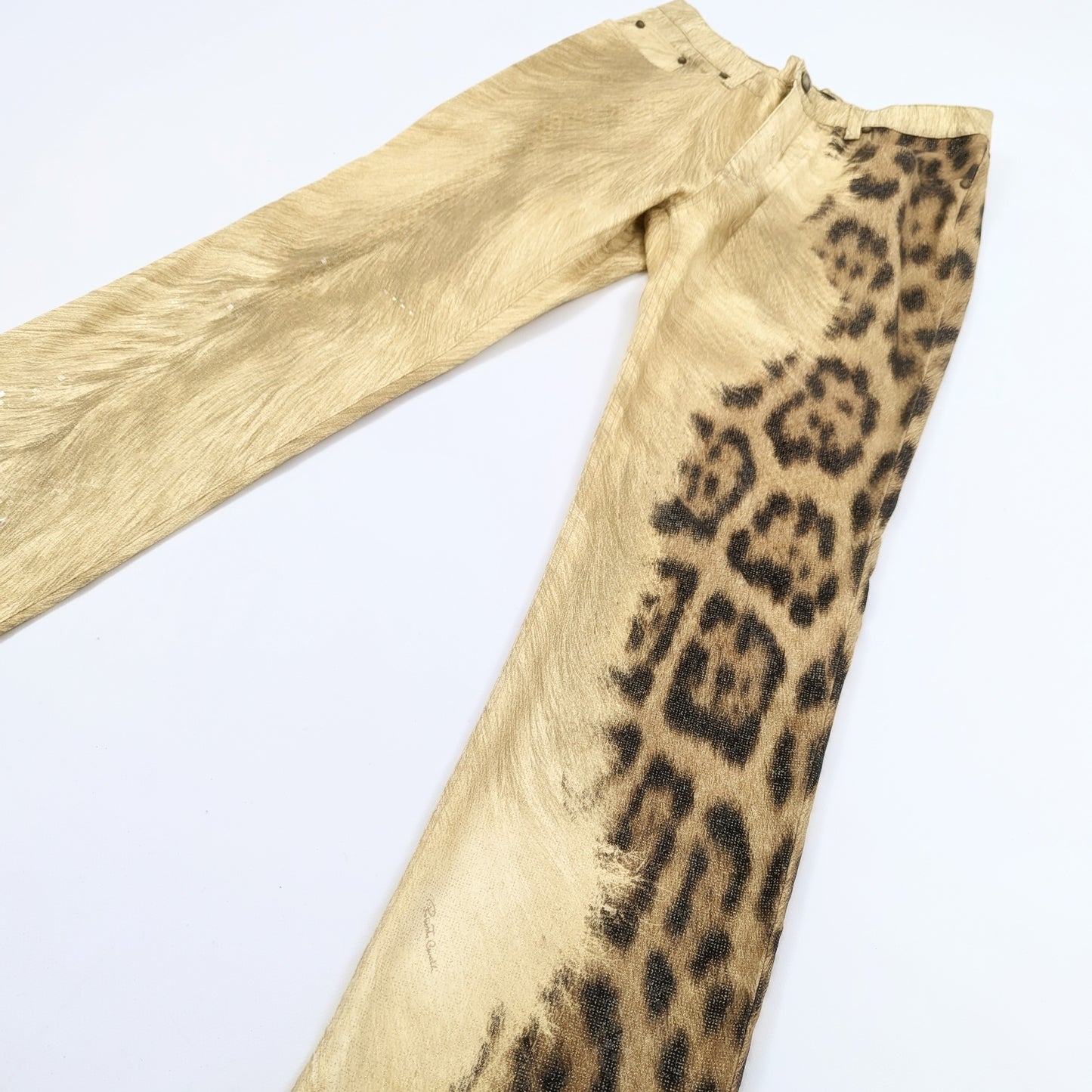 Roberto Cavalli leopard shimmering jeans pants - L