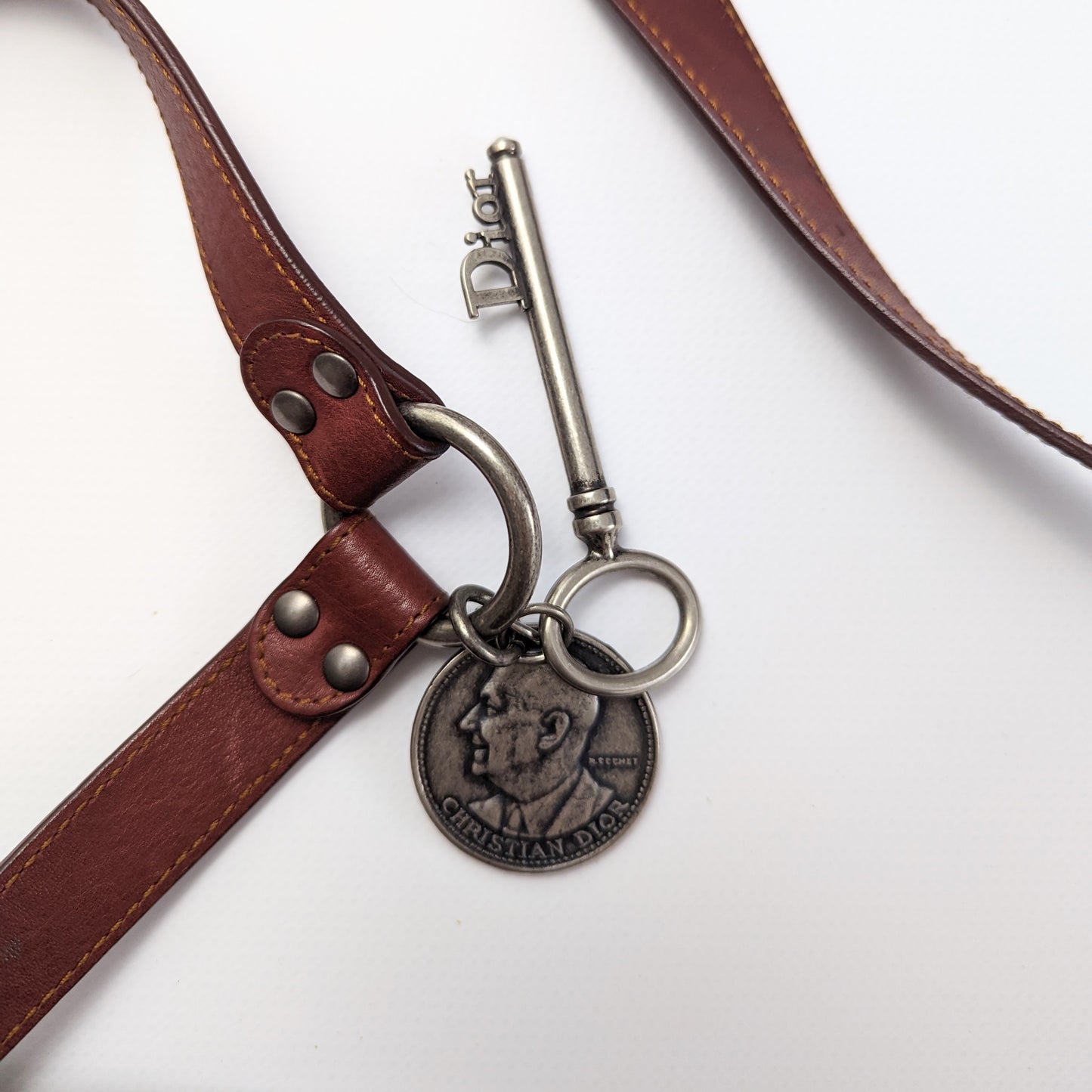 Dior 1947 burgundy leather belt