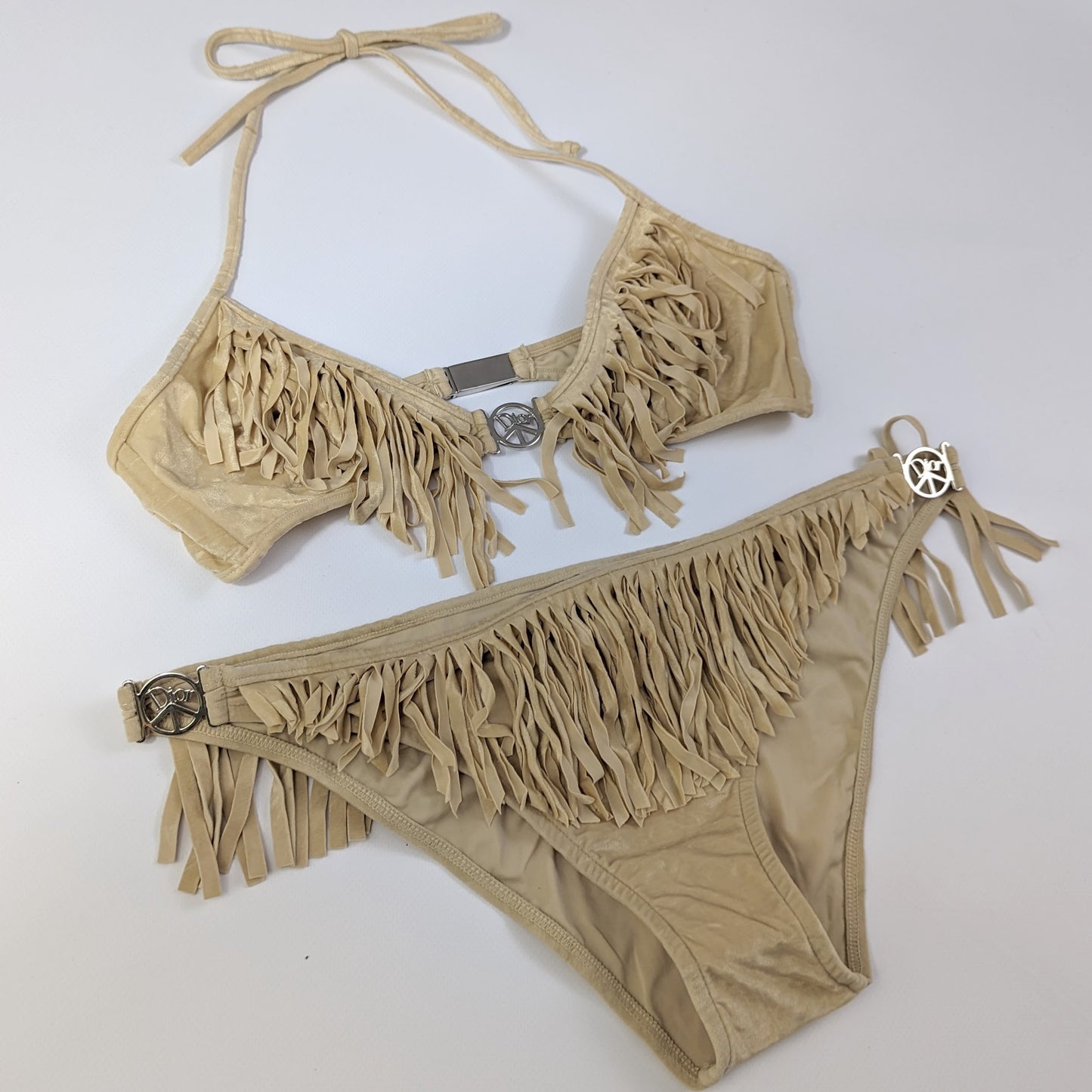 Two-piece Christian Dior velvet swimsuit - S/S 2005 "Peace and Love" - S/M