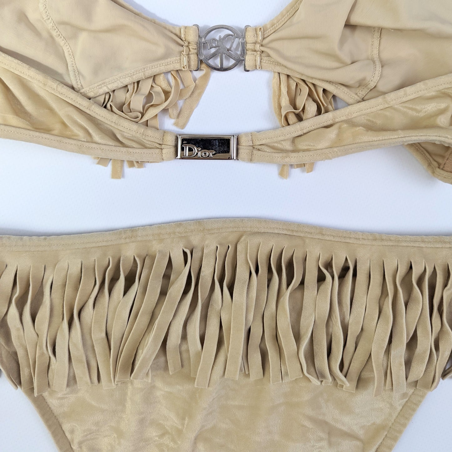 Two-piece Christian Dior velvet swimsuit - S/S 2005 "Peace and Love" - S/M