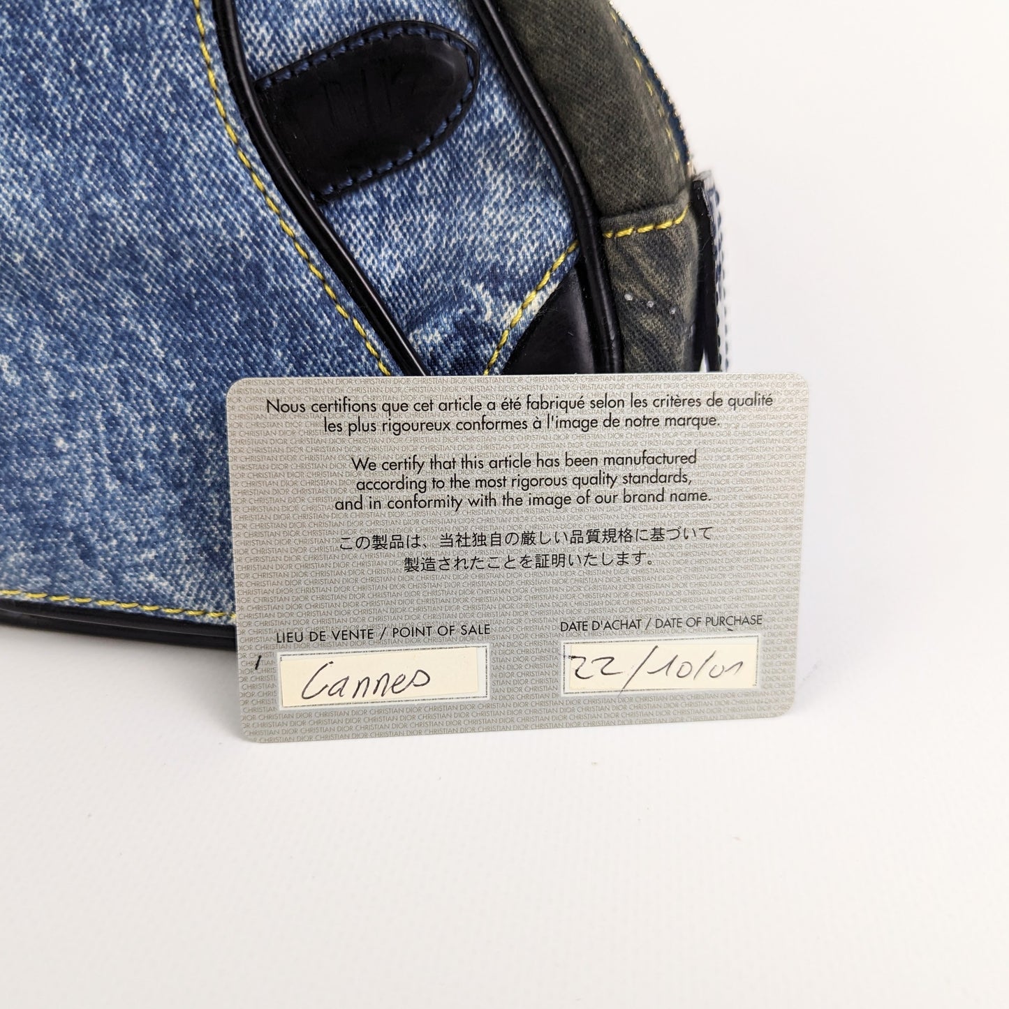 Mini Saddle Bowler Denim Dior bag by Galliano