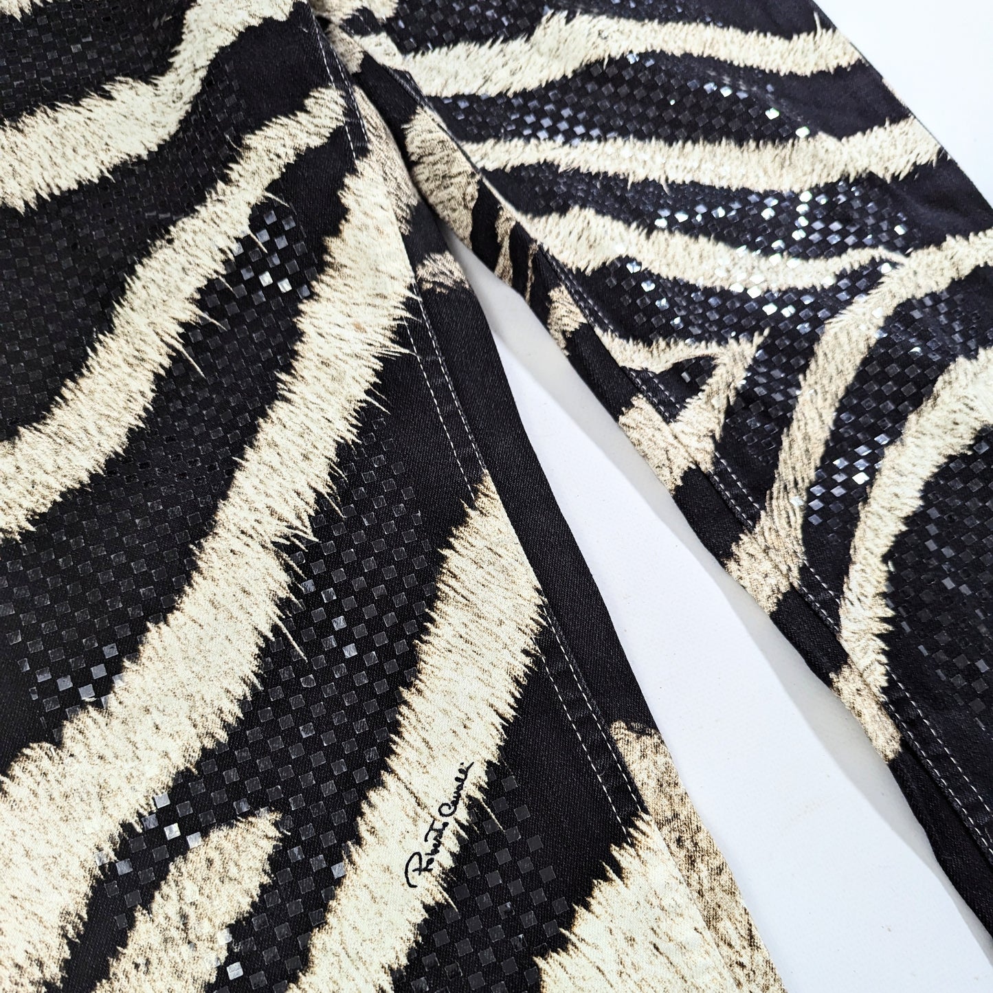 Roberto Cavalli Zebra Pattern Jeans - M