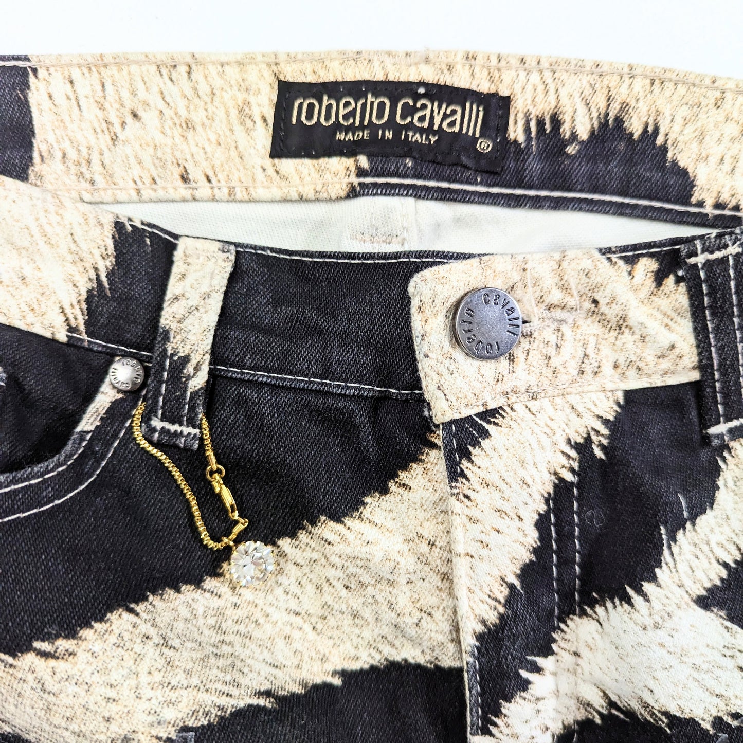 Roberto Cavalli Zebra Pattern Jeans - M
