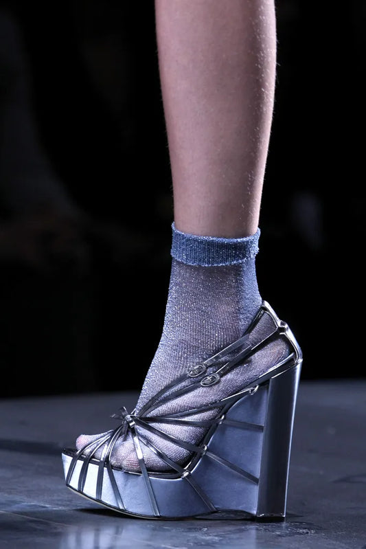 Dior by Galliano S/S 2010 Silver Wedge Sandals - EU35|UK2|US4