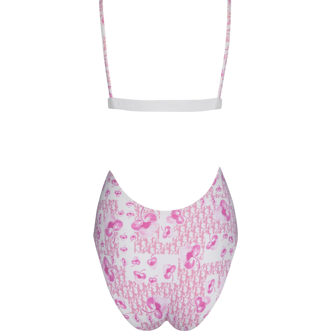 Dior by Galliano Pink Monogram Swimsuit 2005 Cherry Blossom