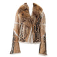 Roberto Cavalli leopard print sheepskin and fox fur jacket - F/W 2001