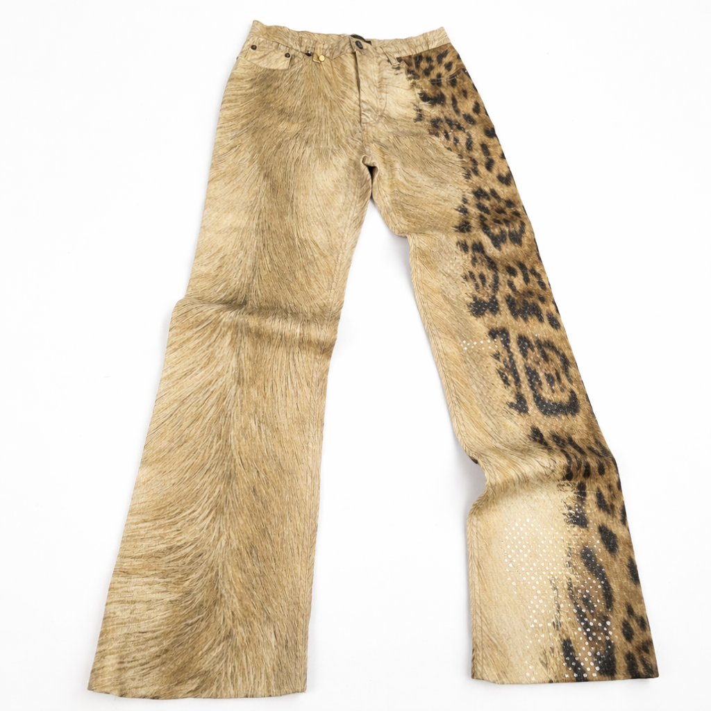 Roberto Cavalli glittering leopard jeans pants -M